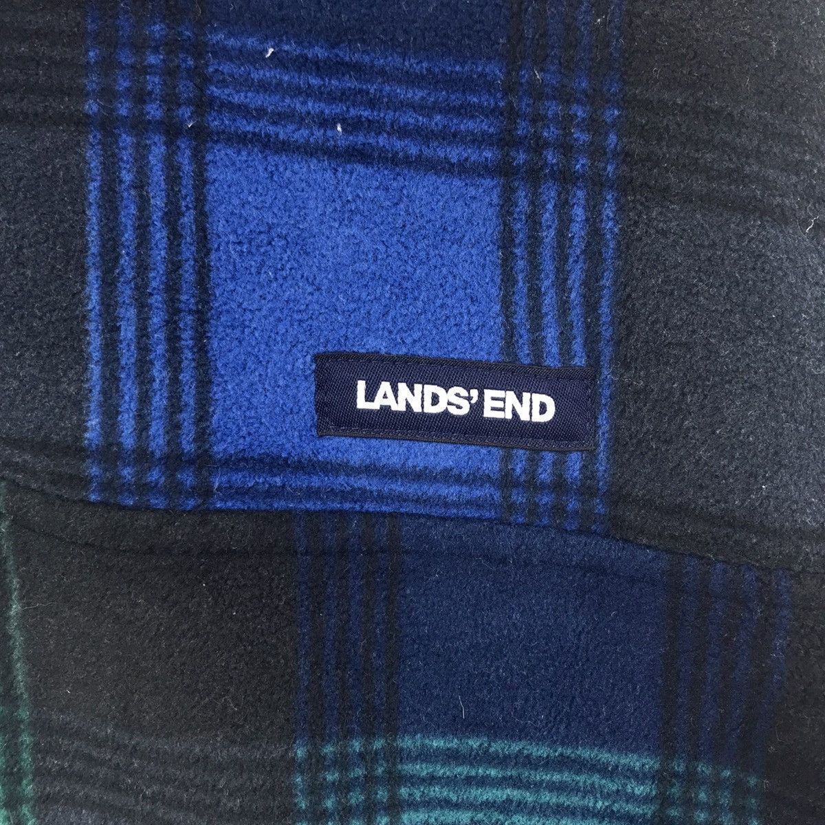 Lands' End LANDS' END Multi Color Check Fleece Bomber Jacket Size US L / EU 52-54 / 3 - 3 Thumbnail