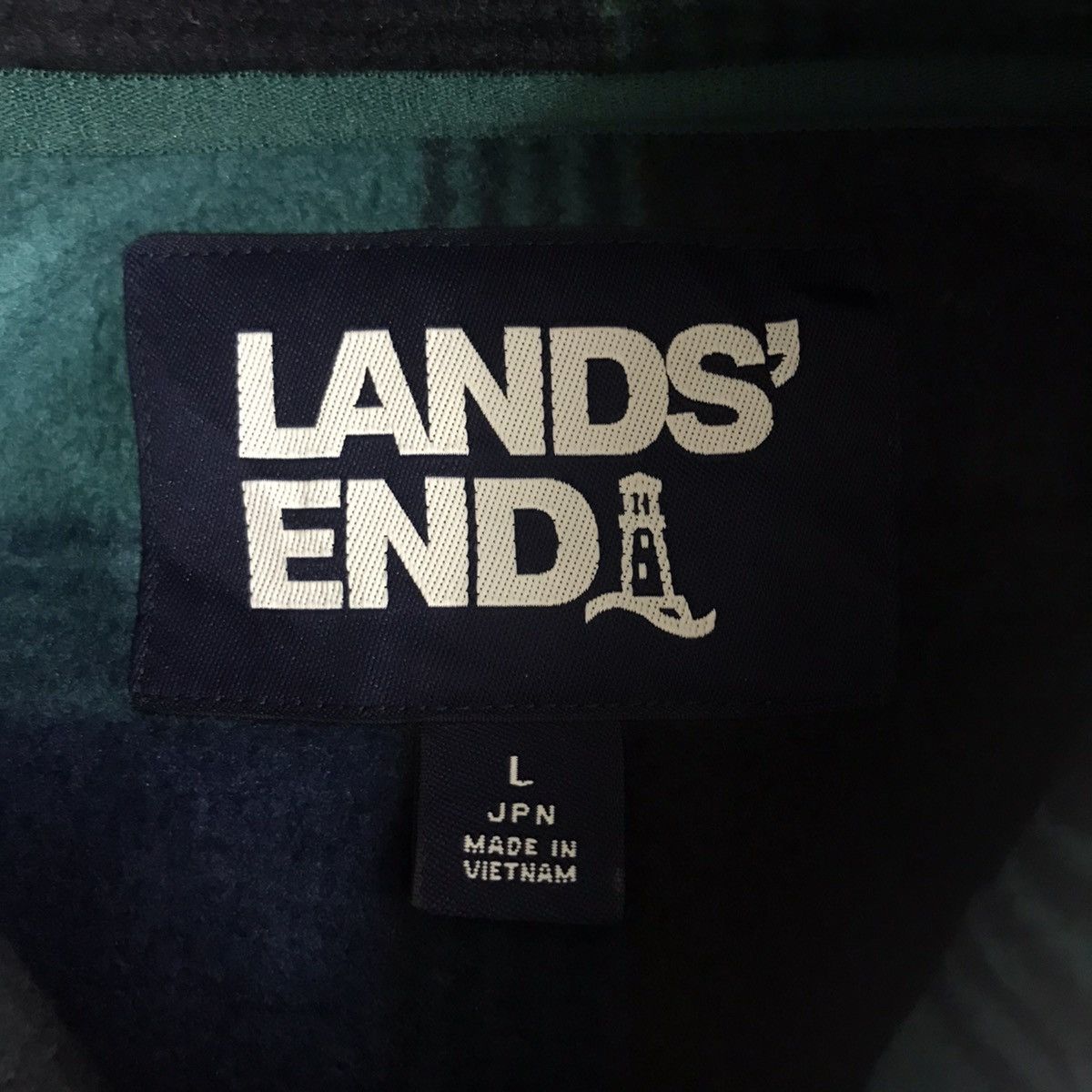 Lands' End LANDS' END Multi Color Check Fleece Bomber Jacket Size US L / EU 52-54 / 3 - 4 Thumbnail