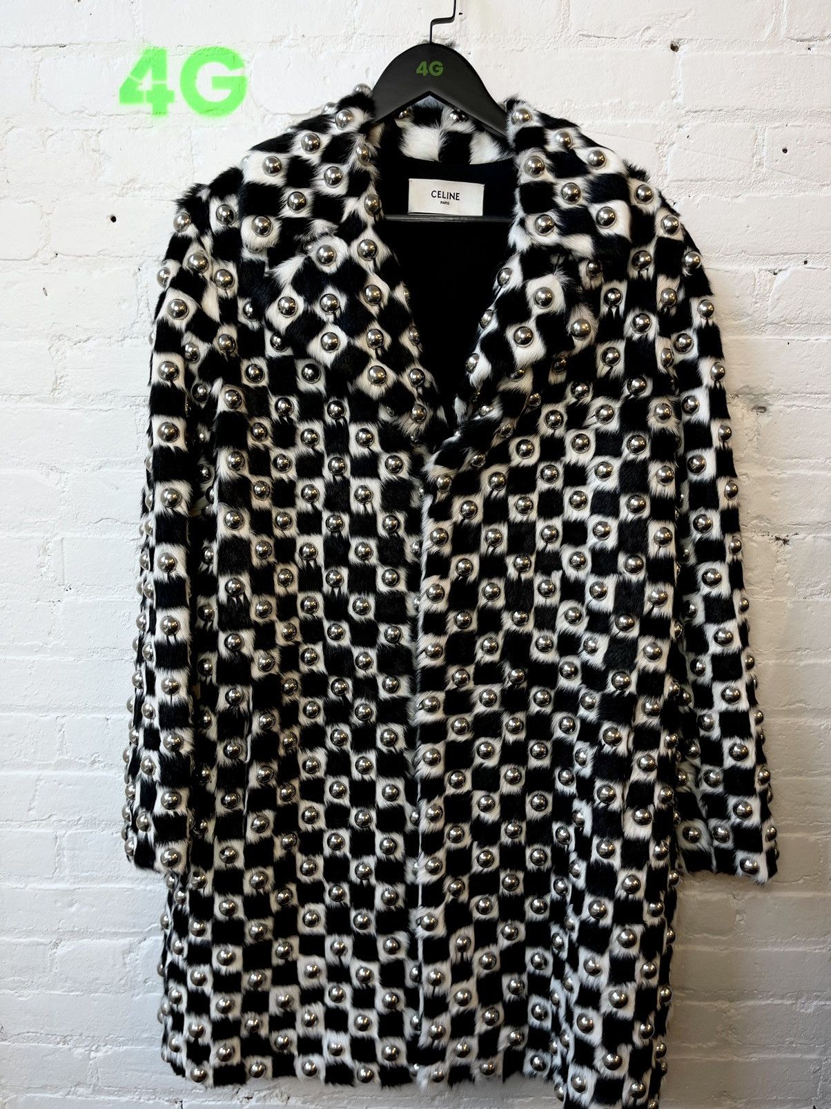 Celine Celine SS19 1/5 Runway MINK Checkered Damier Fur Stud Jacket Size US M / EU 48-50 / 2 - 16 Thumbnail