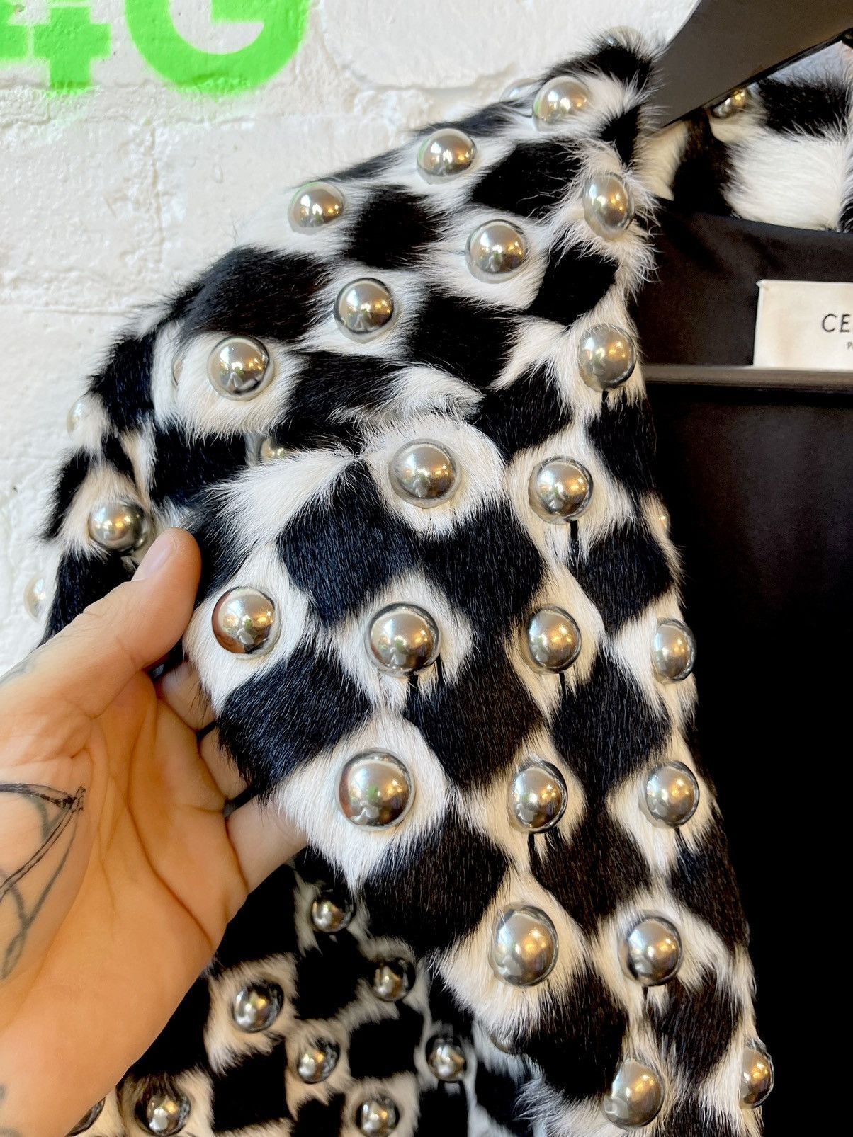 Celine Celine SS19 1/5 Runway MINK Checkered Damier Fur Stud Jacket Size US M / EU 48-50 / 2 - 3 Thumbnail