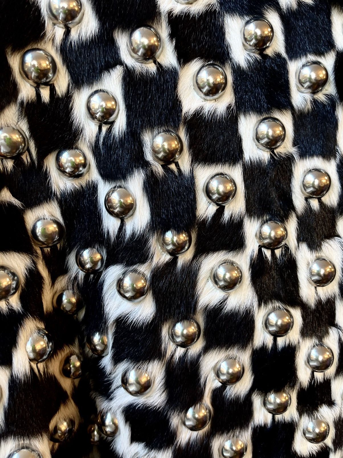 Celine Celine SS19 1/5 Runway MINK Checkered Damier Fur Stud Jacket Size US M / EU 48-50 / 2 - 20 Thumbnail