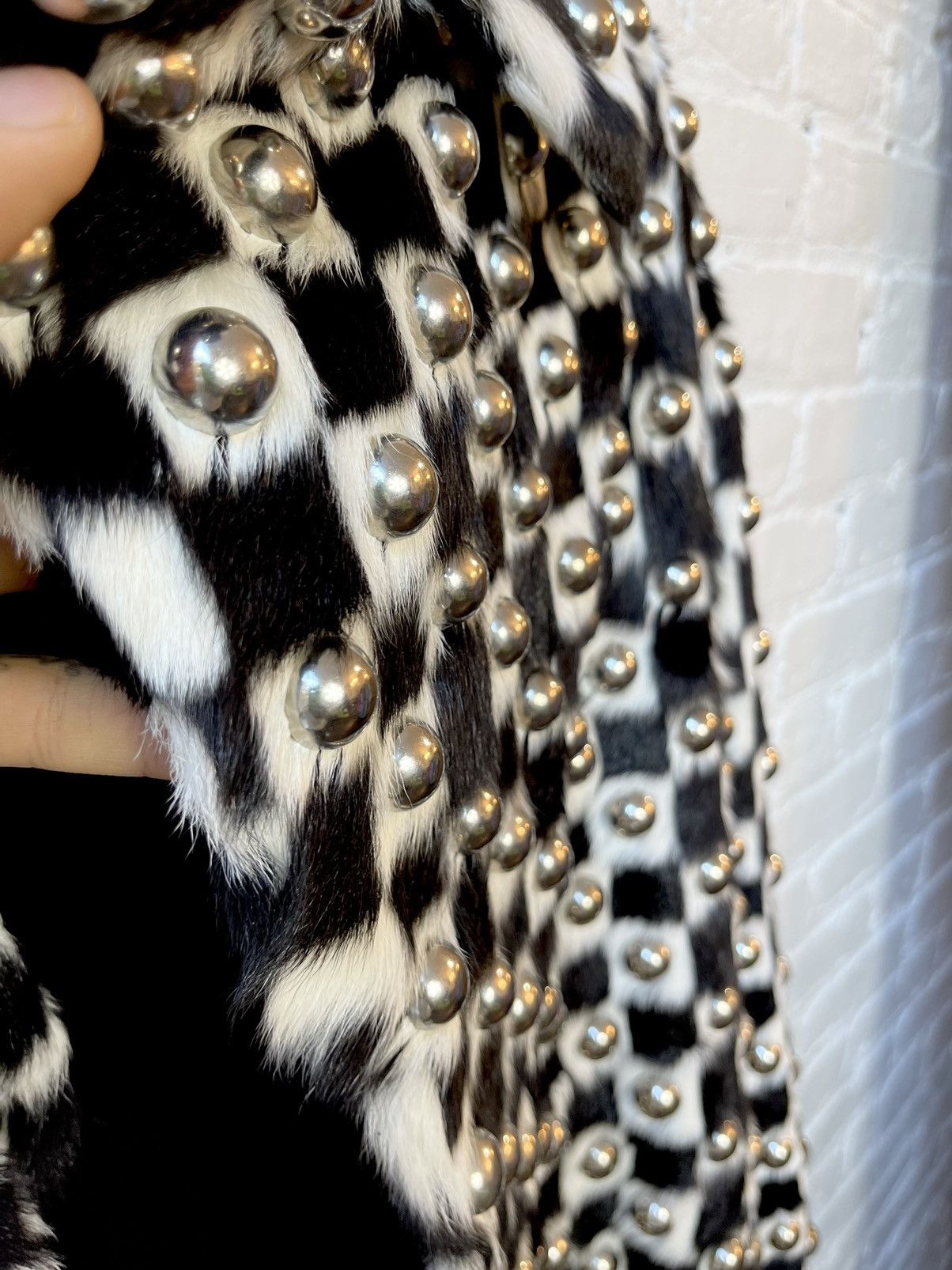Celine Celine SS19 1/5 Runway MINK Checkered Damier Fur Stud Jacket Size US M / EU 48-50 / 2 - 5 Thumbnail