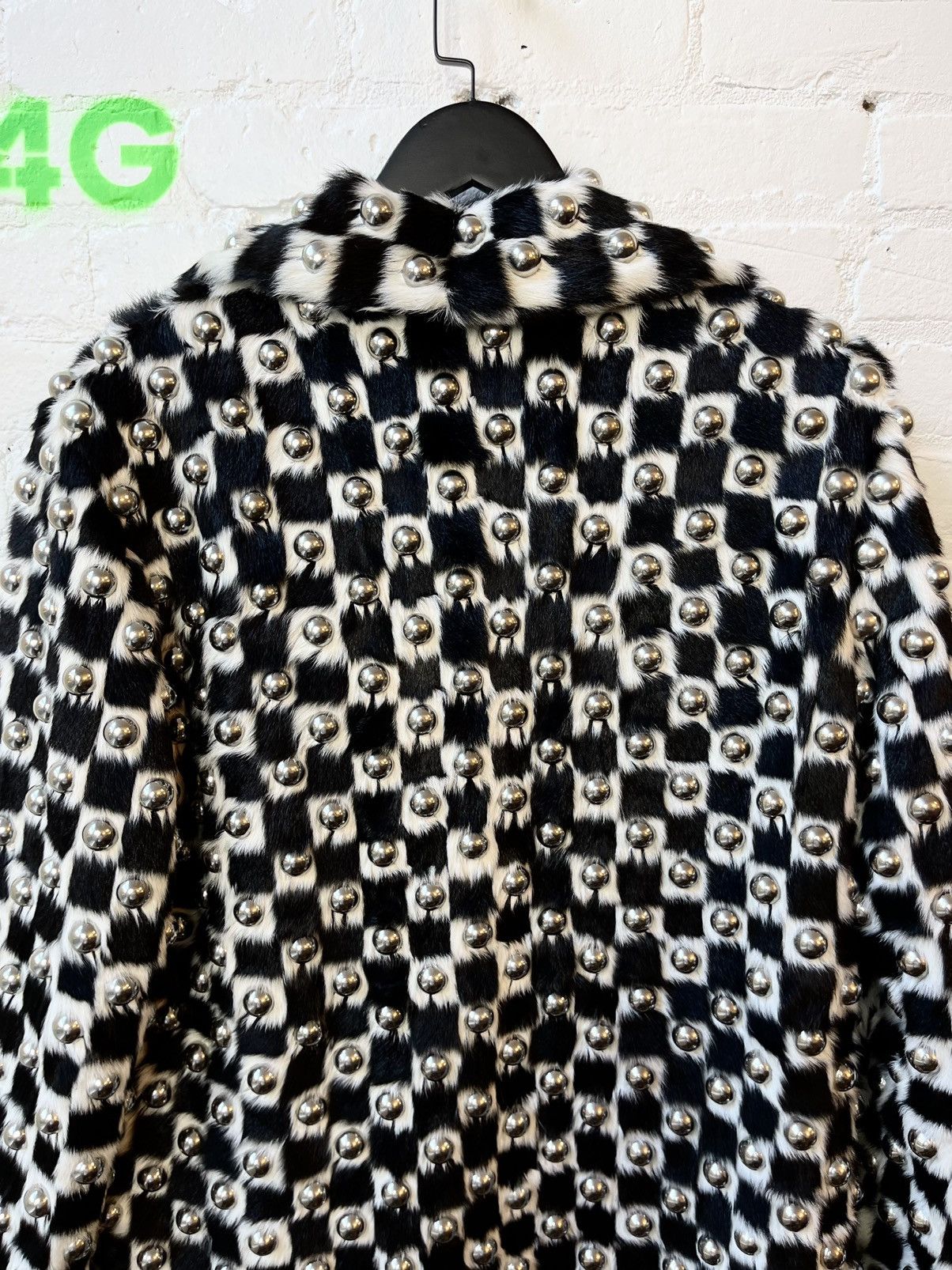Celine Celine SS19 1/5 Runway MINK Checkered Damier Fur Stud Jacket Size US M / EU 48-50 / 2 - 19 Thumbnail