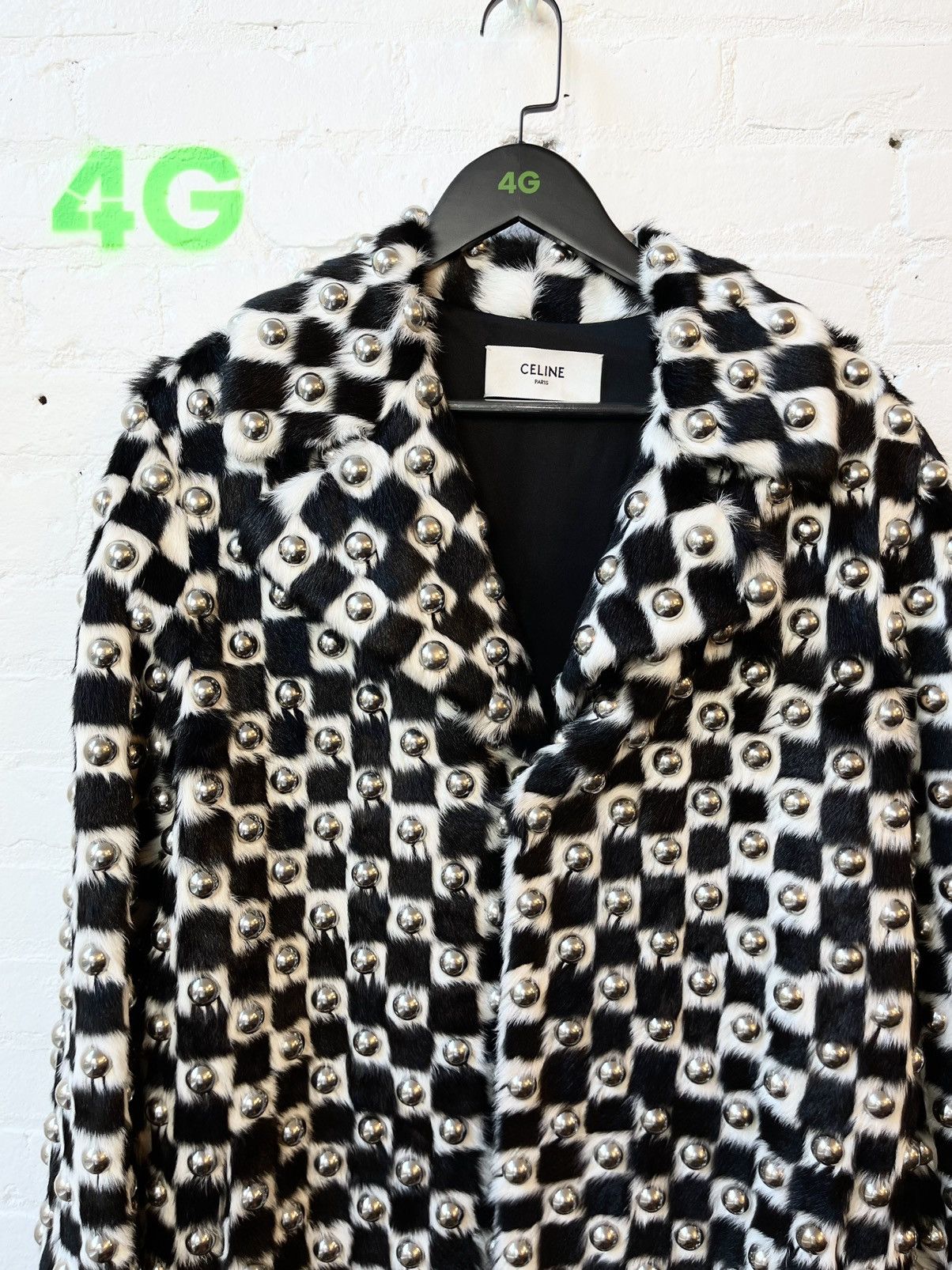 Celine Celine SS19 1/5 Runway MINK Checkered Damier Fur Stud Jacket Size US M / EU 48-50 / 2 - 17 Thumbnail