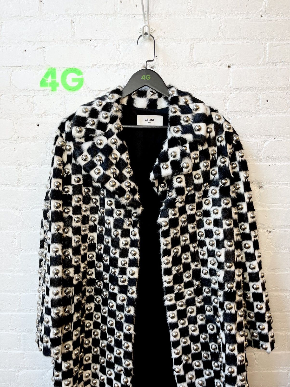 Celine Celine SS19 1/5 Runway MINK Checkered Damier Fur Stud Jacket Size US M / EU 48-50 / 2 - 2 Thumbnail