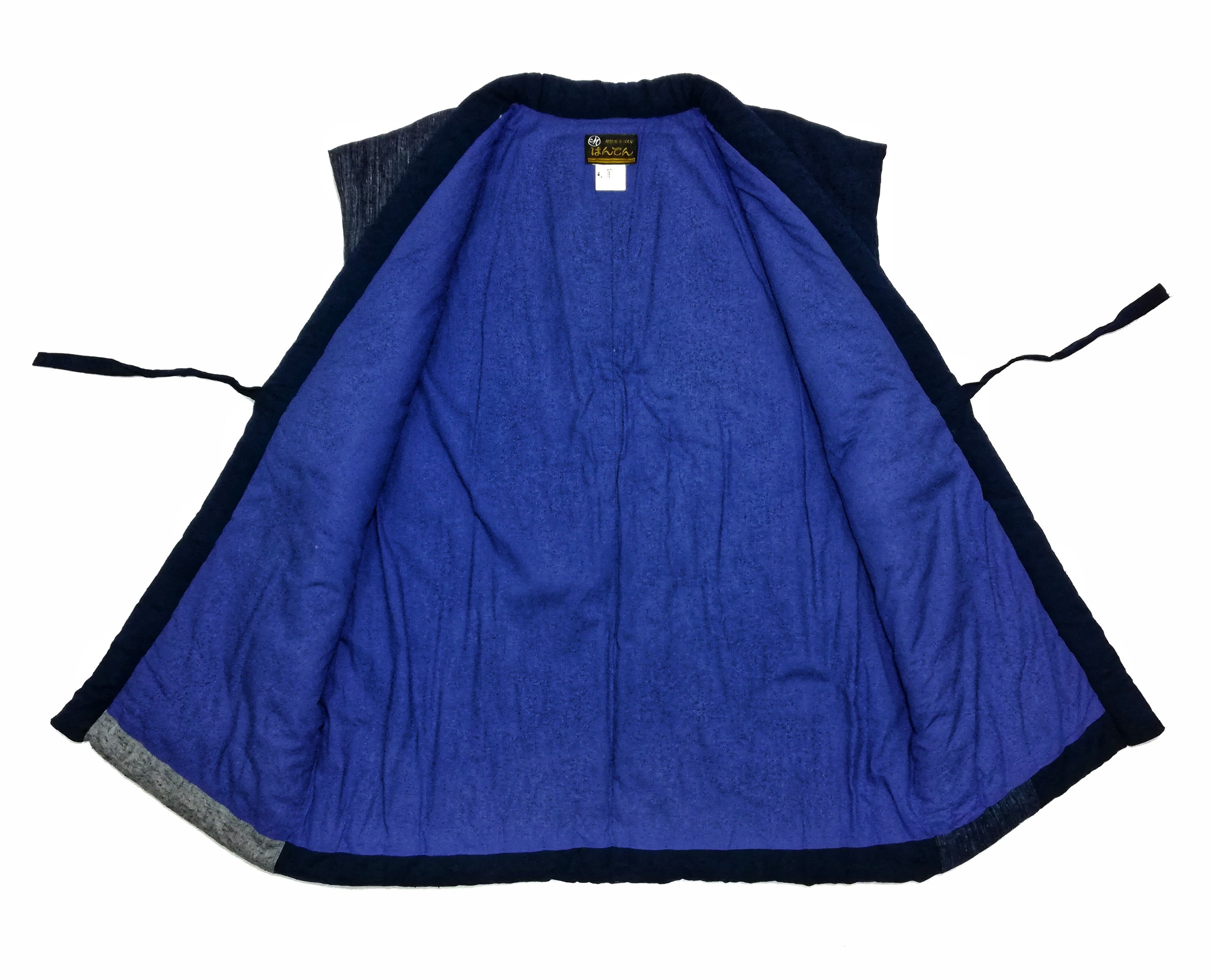Art Comes First × Japanese Brand 🔥Blue Stripes Sanjuro Hanten Kimono Vest Noragi Style🔥 Size US L / EU 52-54 / 3 - 6 Thumbnail