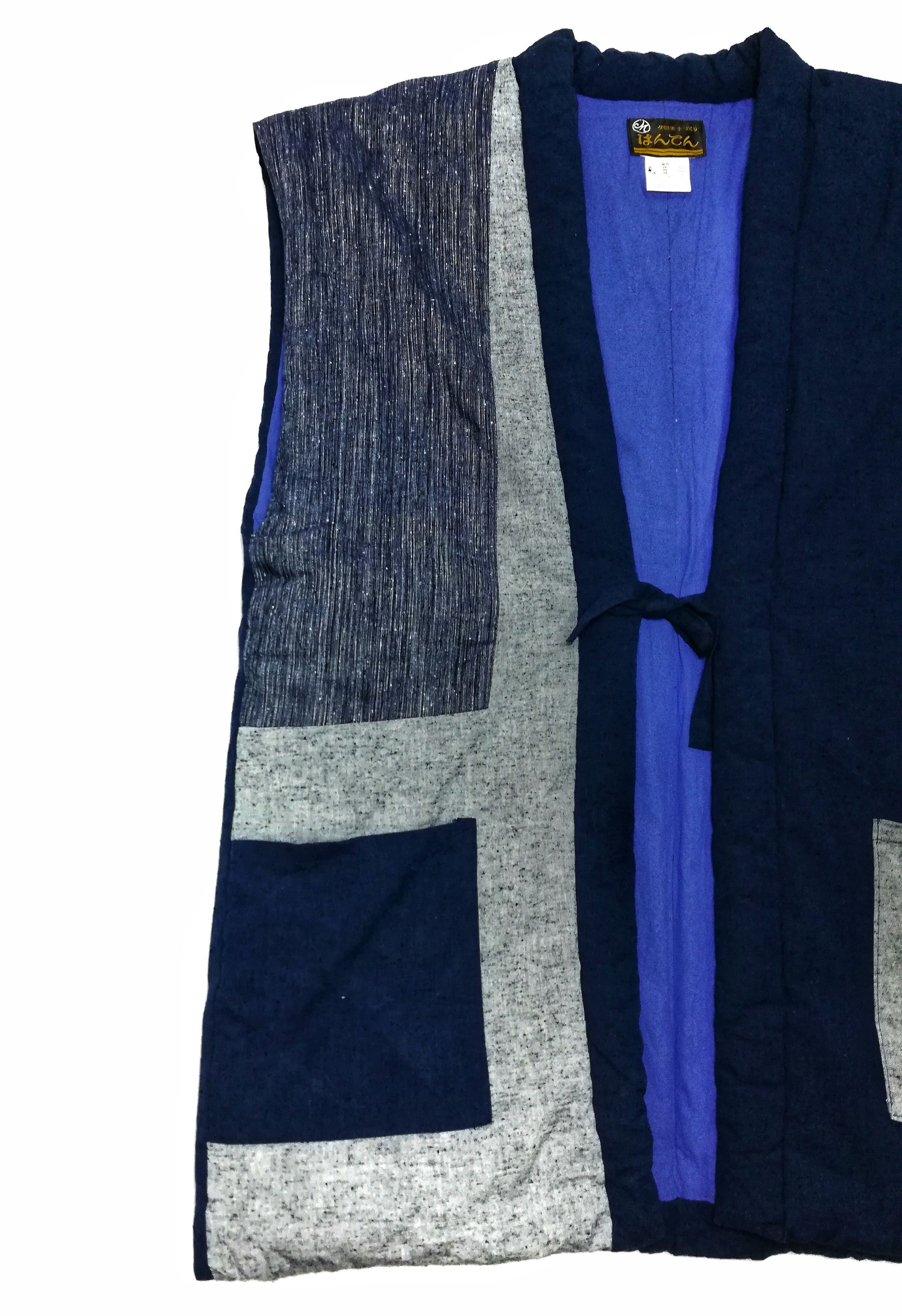 Art Comes First × Japanese Brand 🔥Blue Stripes Sanjuro Hanten Kimono Vest Noragi Style🔥 Size US L / EU 52-54 / 3 - 3 Thumbnail