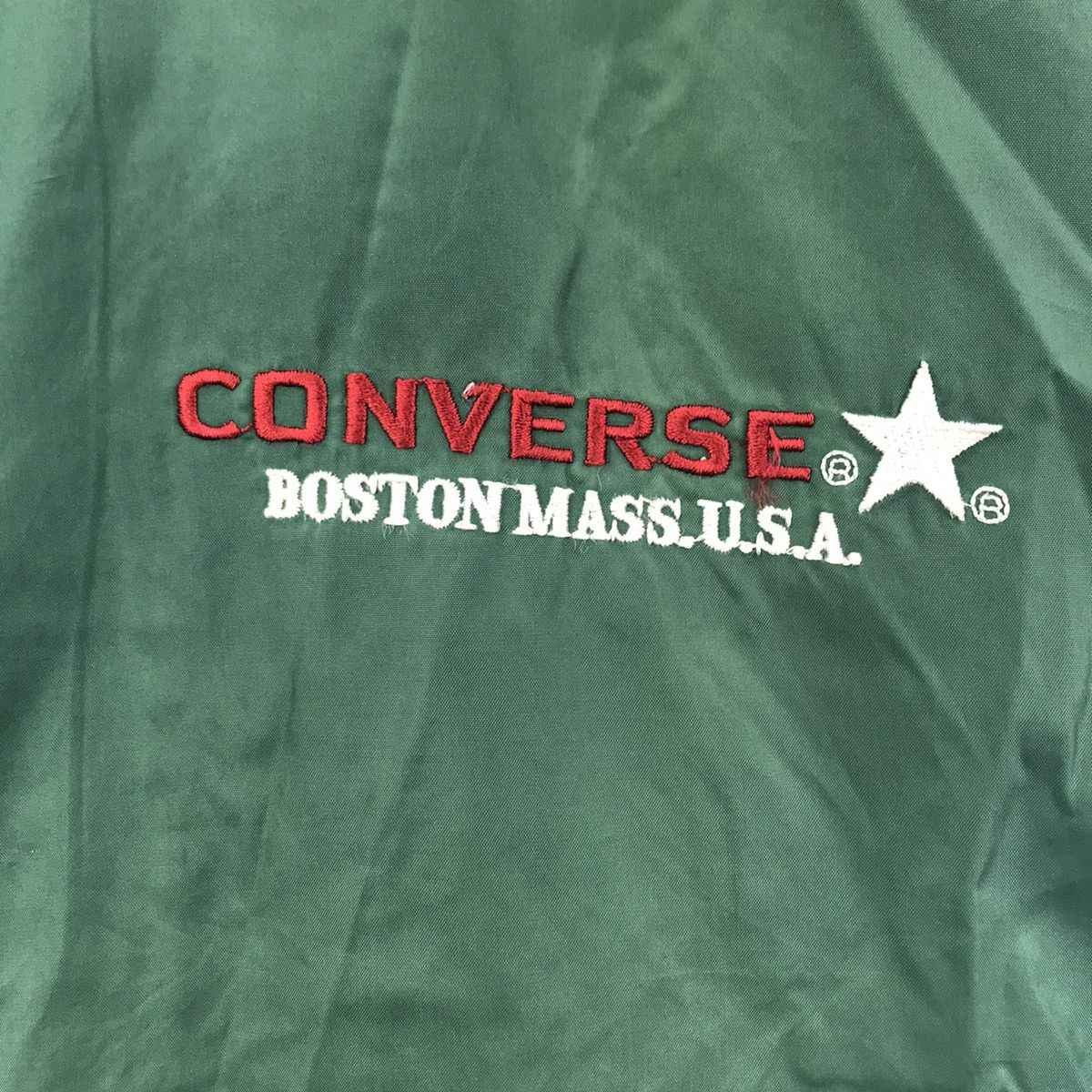 Converse CONVERSE Green Windbreaker Coach Jacket Varsity Size US L / EU 52-54 / 3 - 3 Thumbnail