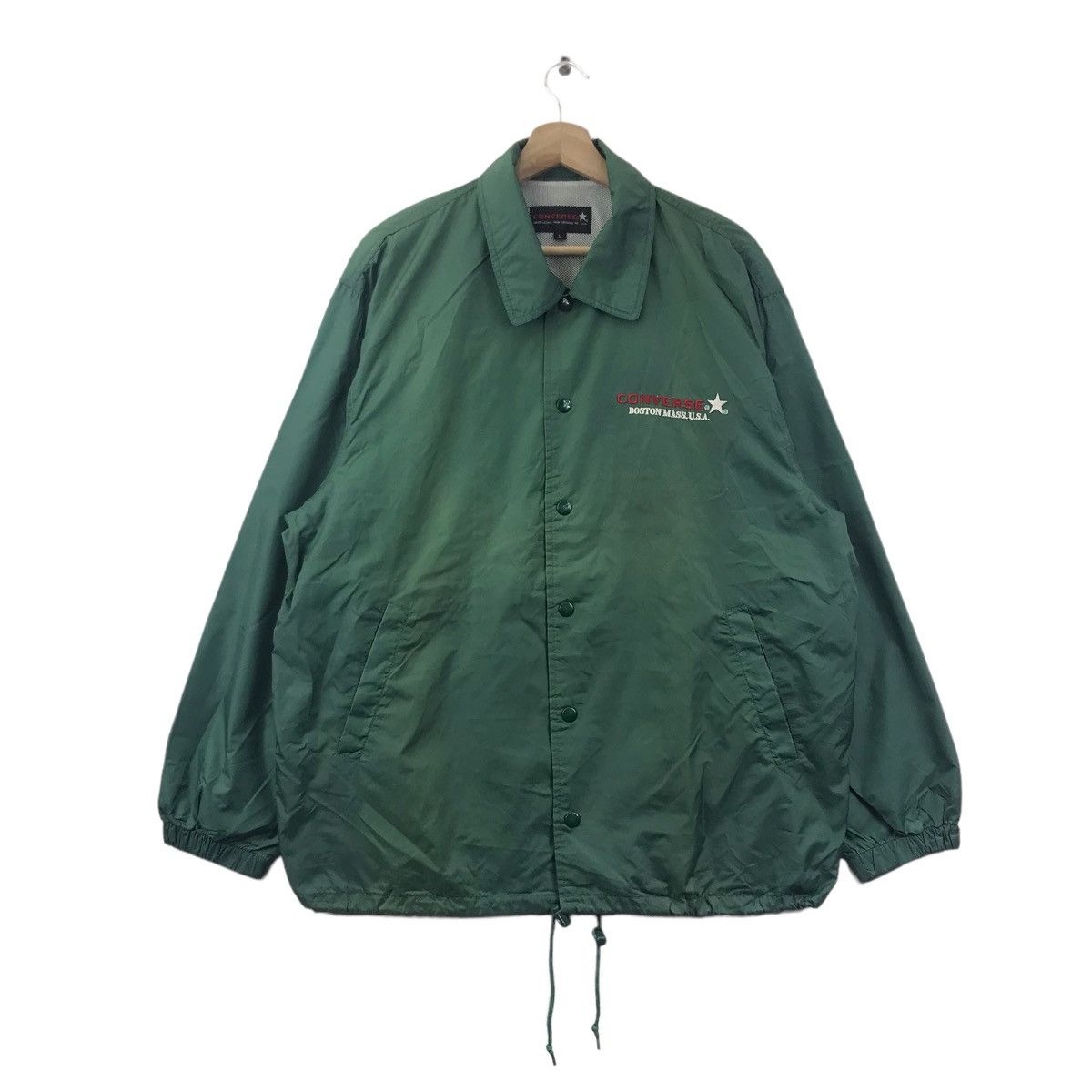 Converse CONVERSE Green Windbreaker Coach Jacket Varsity Size US L / EU 52-54 / 3 - 1 Thumbnail