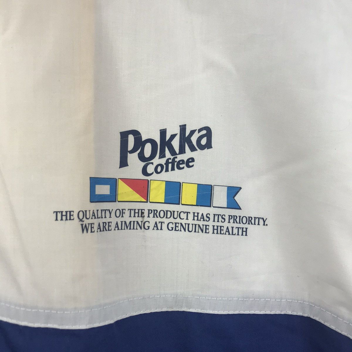 Vintage POKKA COFFEE White Blue Windbreaker Bomber Jacket Size US L / EU 52-54 / 3 - 3 Thumbnail
