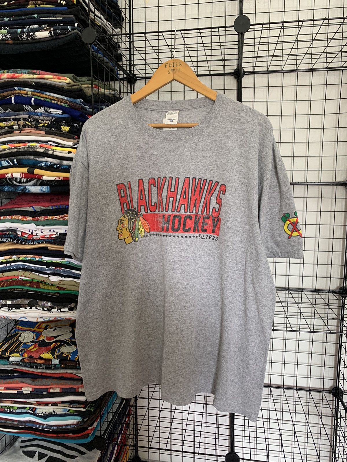 image of Blackhawks Hokey X Nhl Shirt in Grey, Men's (Size 2XL)