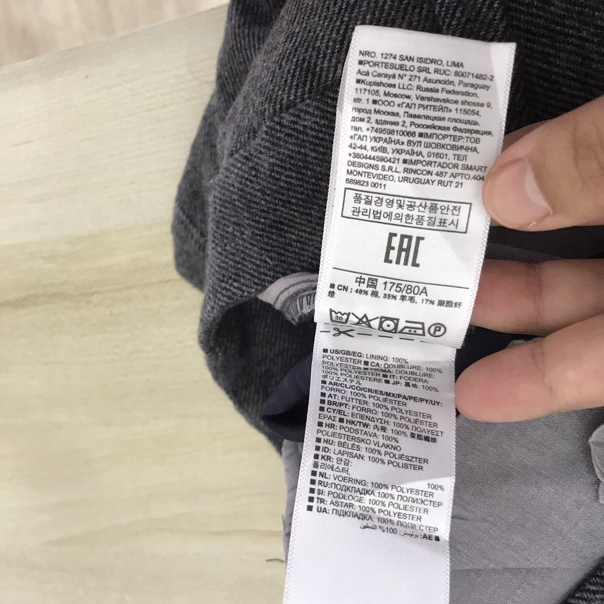 Gap GAP Slim Fit Grey Wool Casual Trousers Pant Size US 34 / EU 50 - 8 Thumbnail