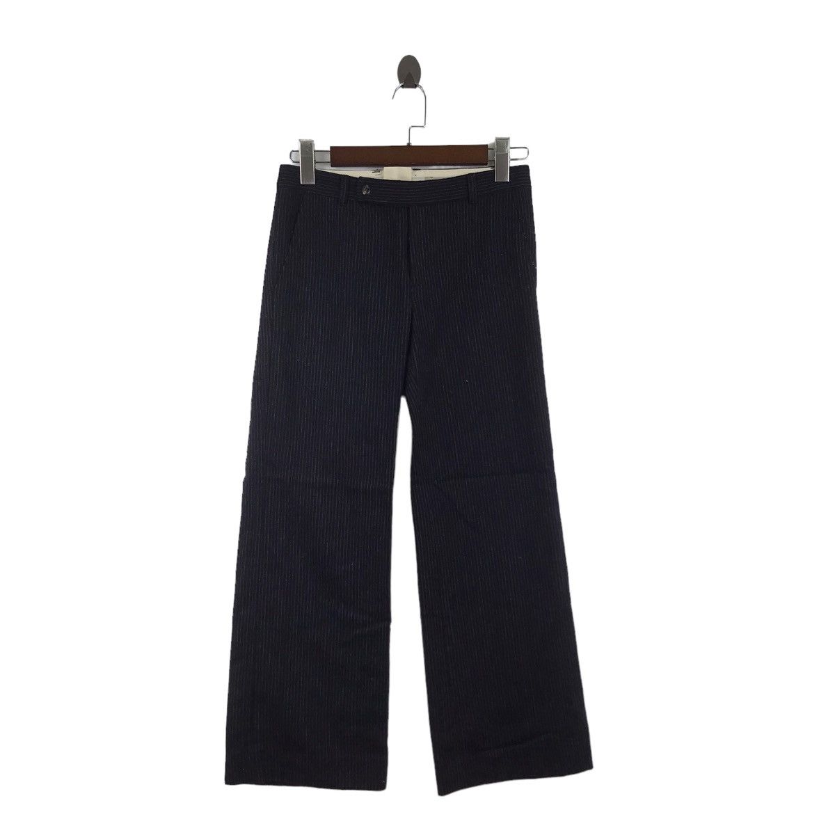 Vintage HUMAN WOMAN Japanese Brand Stripes Baggy Wool CasualTrousers Size 28" / US 6 / IT 42 - 1 Thumbnail