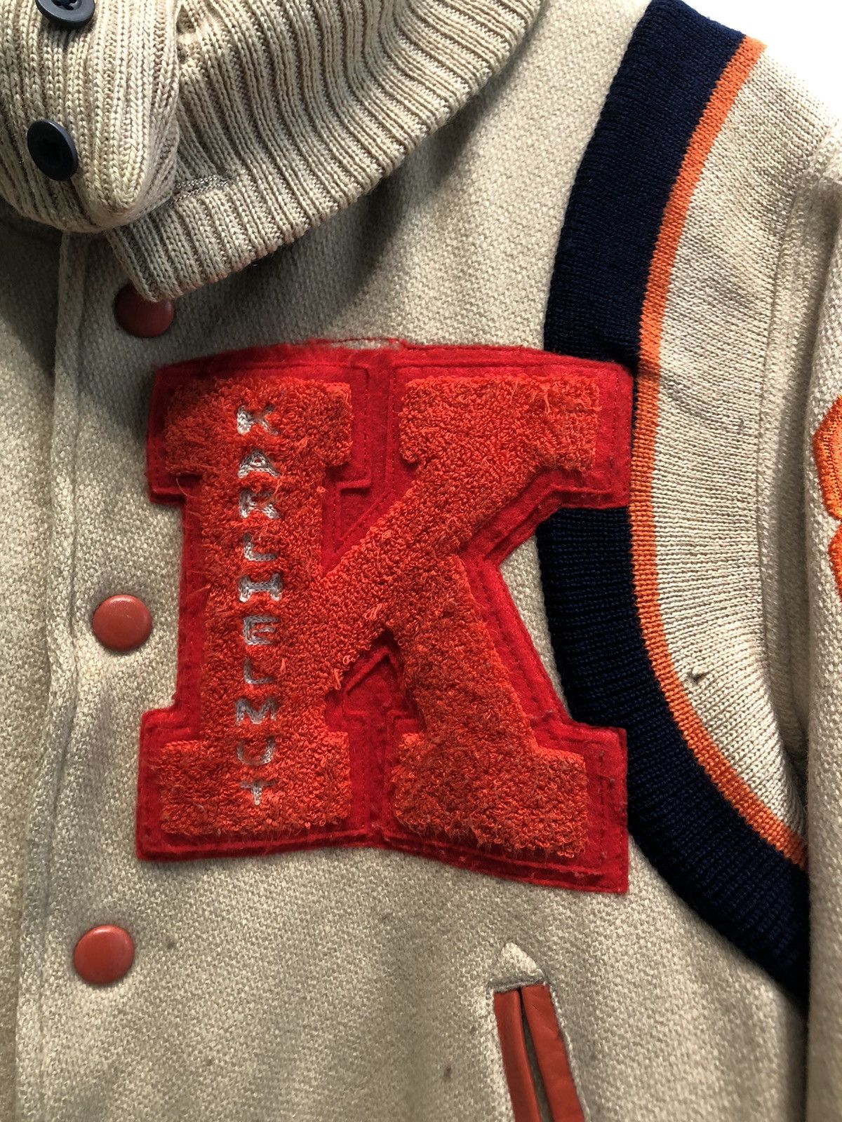 Karl Helmut × Vintage Kart Helmut Big Logo Varsity Jacket Size US M / EU 48-50 / 2 - 3 Thumbnail