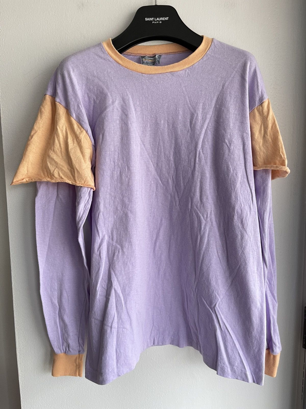 image of Vintage 90's Violet & Peach Double Layered Skater Shirt in Violet/Peach, Men's (Size Large)