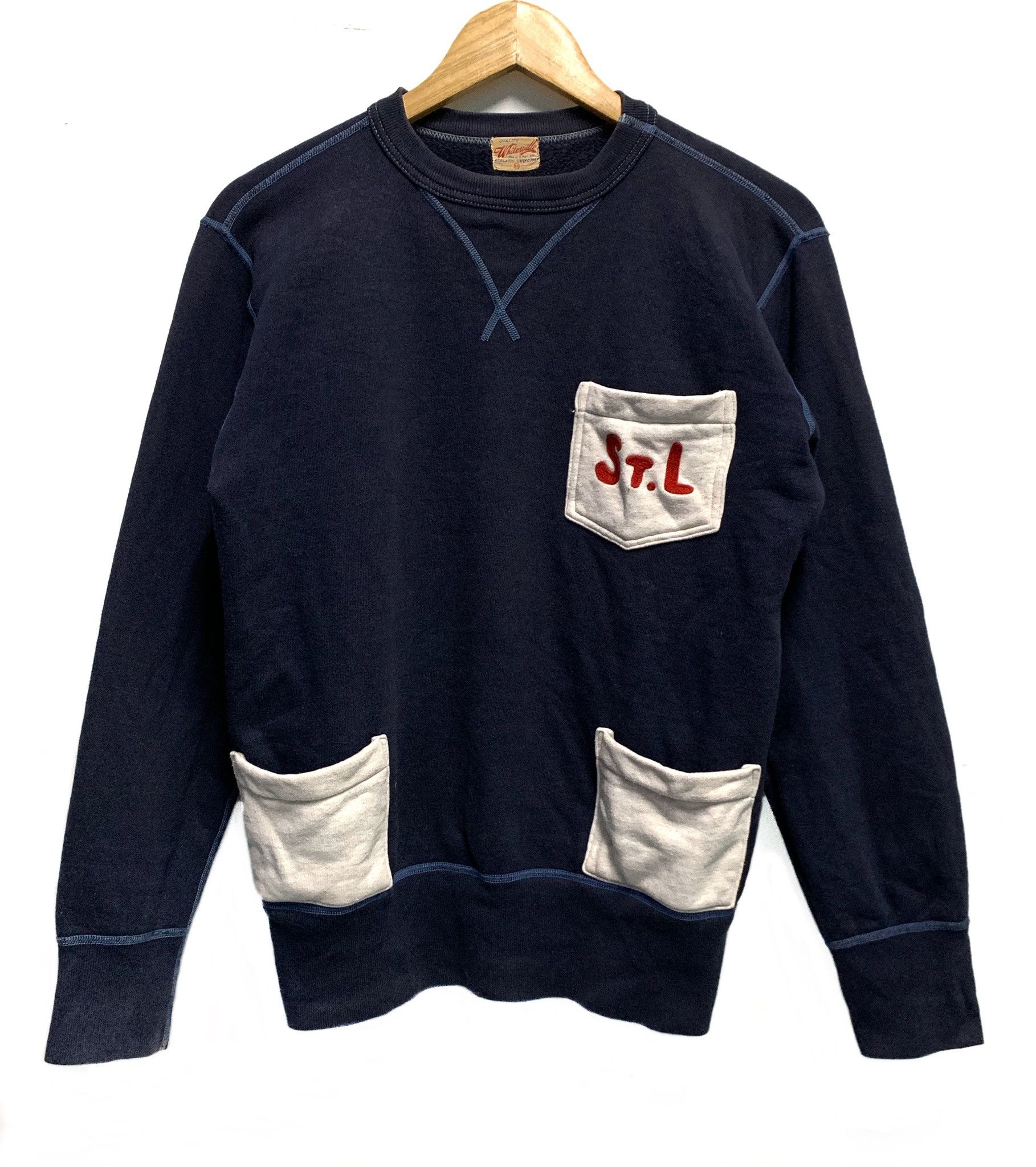 image of Buzz Ricksons x Toyo Enterprises Vintage 80's Toyo Enterprise Whitesville Sweatshirts in Blue (Size