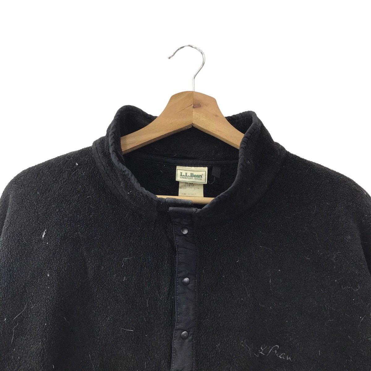 L.L. Bean Vintage L.L BEAN Snap Button Black Sherpa Sweatshirt Size US XL / EU 56 / 4 - 2 Thumbnail