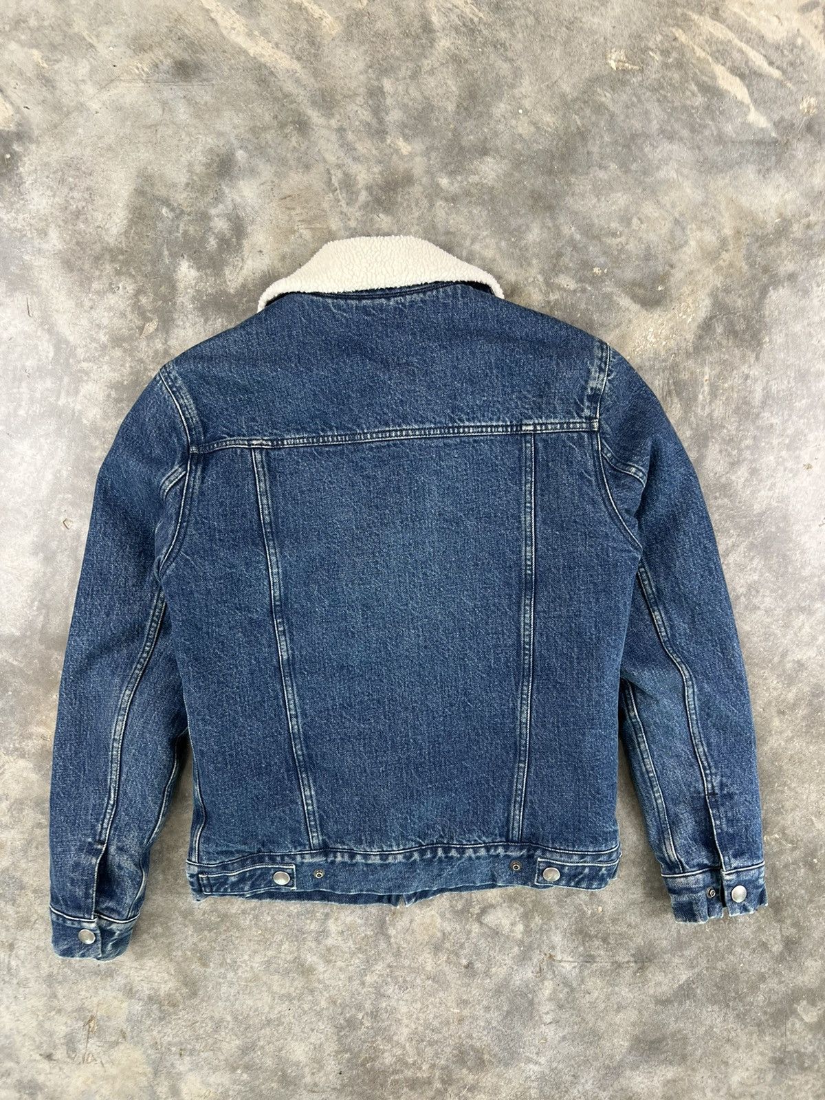 A.P.C. A.P.C Raw Denim Sherpa Trucker Jacket Small 🥣 Raw Tab hem Size US S / EU 44-46 / 1 - 4 Thumbnail