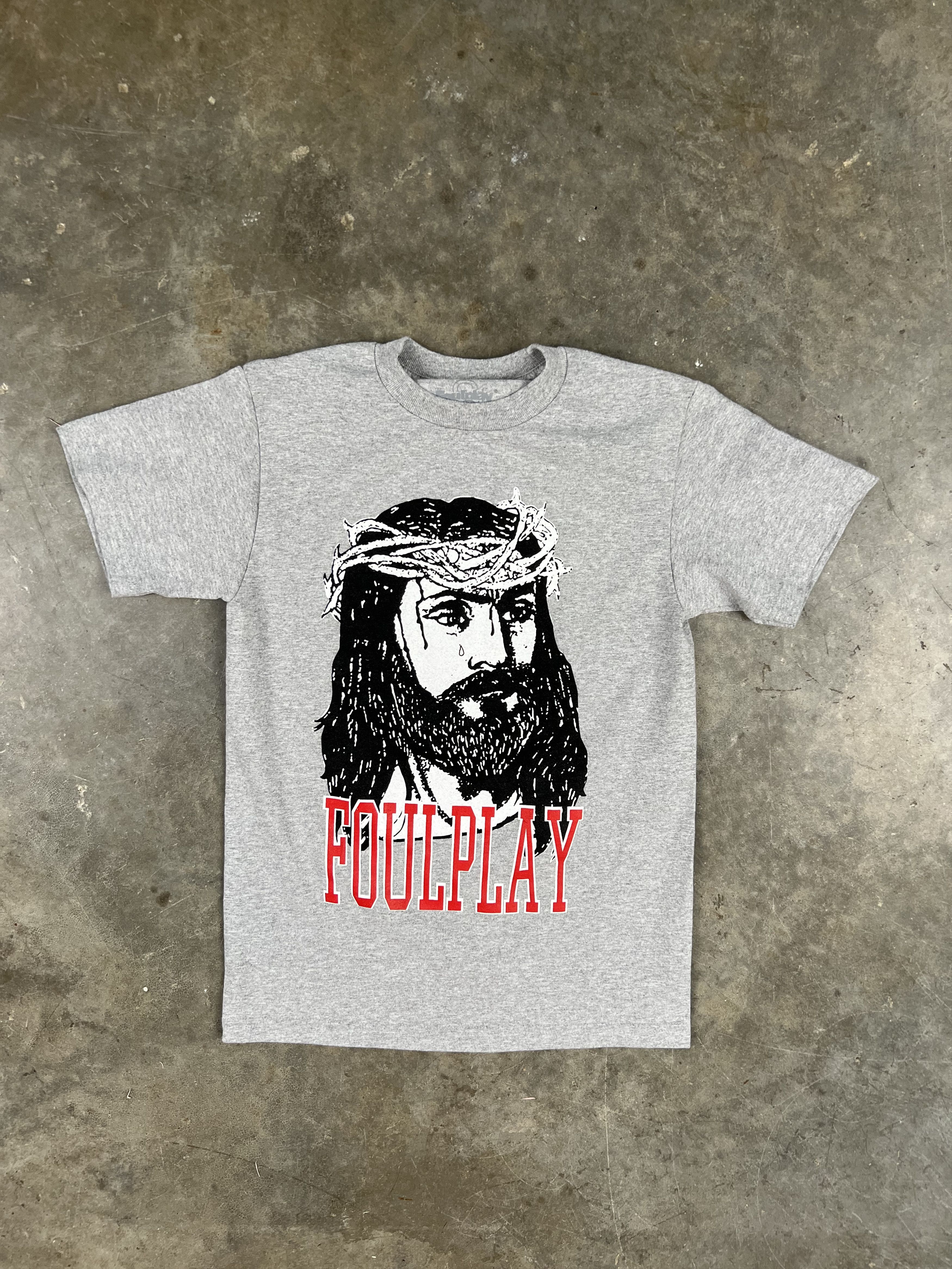 Foulplay Company Foulplay Company Crying Jesus Christ Tee Grey Small 🥣 FTP Size US S / EU 44-46 / 1 - 1 Thumbnail