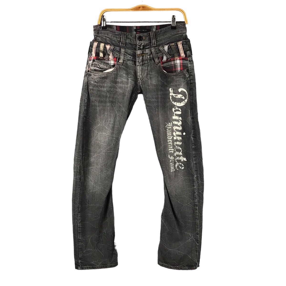 DOUBLE WAIST BLACK FLARED DENIM PANTS