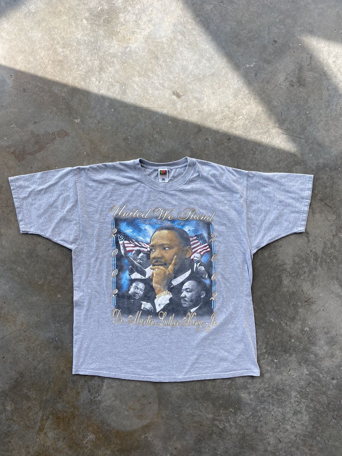 image of Vintage Martin Luther King Portrait Tee Grey 2Xl / Blm, Men's