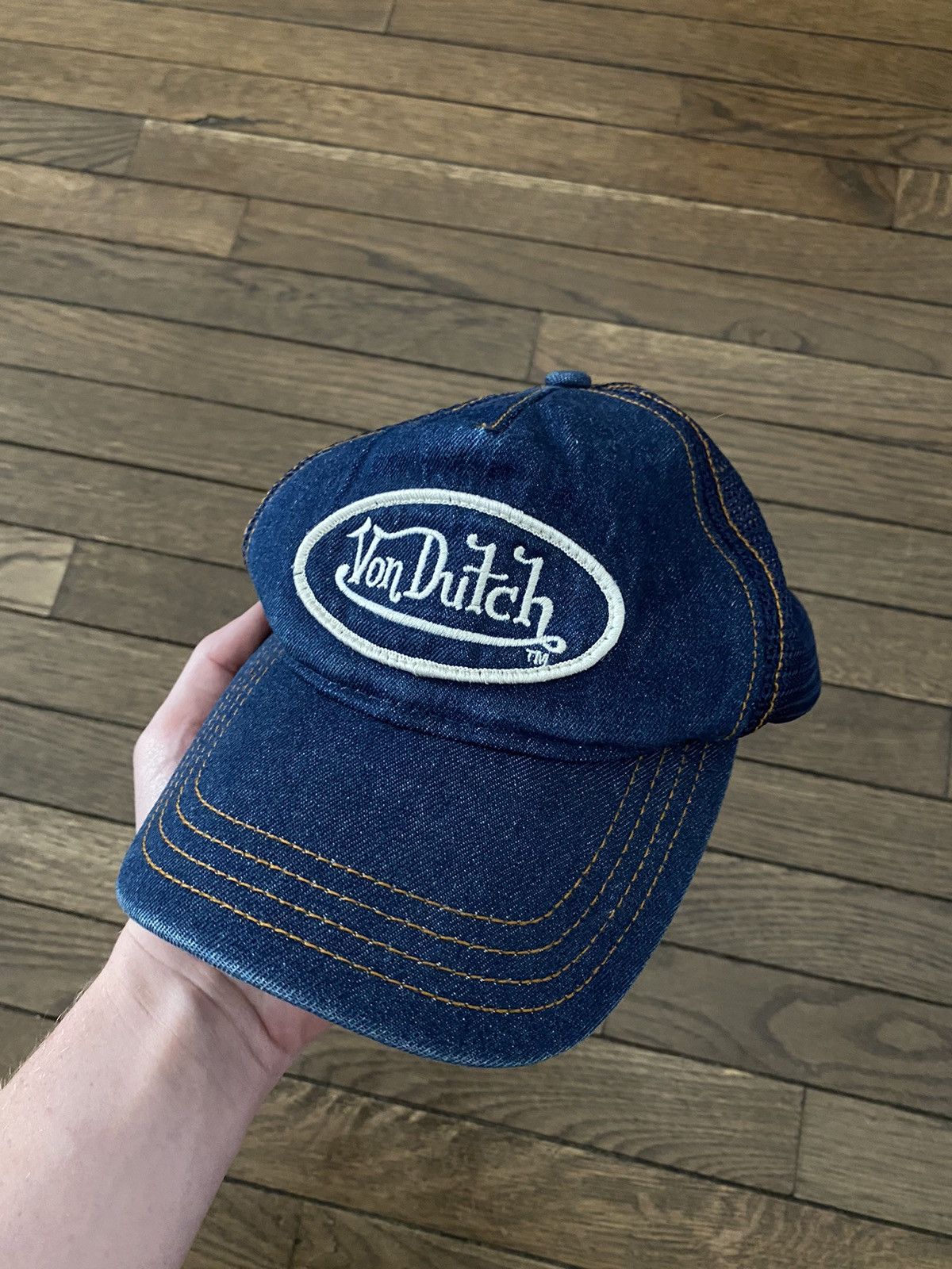Von Dutch Von Dutch Oval Logo Blue Denim Trucker Hat 🥣❄️🧊 Punk Hardy Size ONE SIZE - 2 Thumbnail