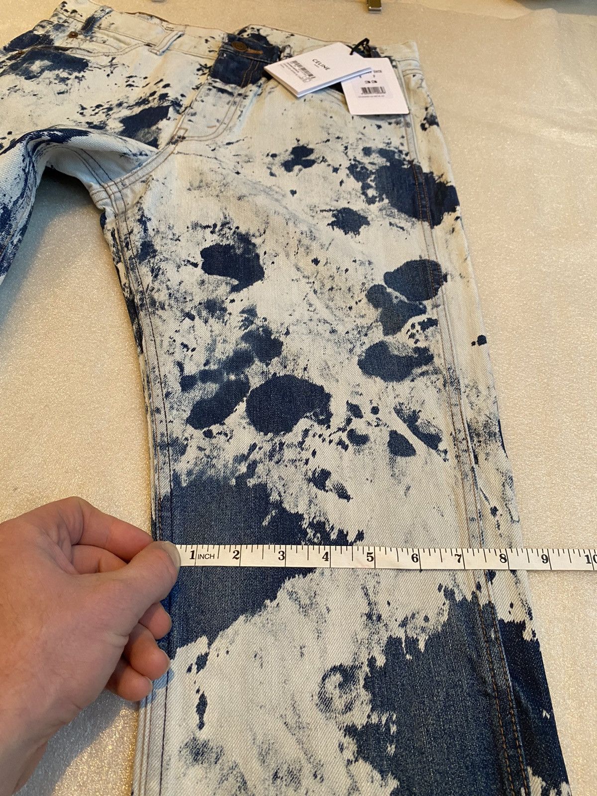 Celine SS21 Celine ‘the dancing kid’ slim bleach camo jeans x Hedi Size US 33 - 21 Thumbnail