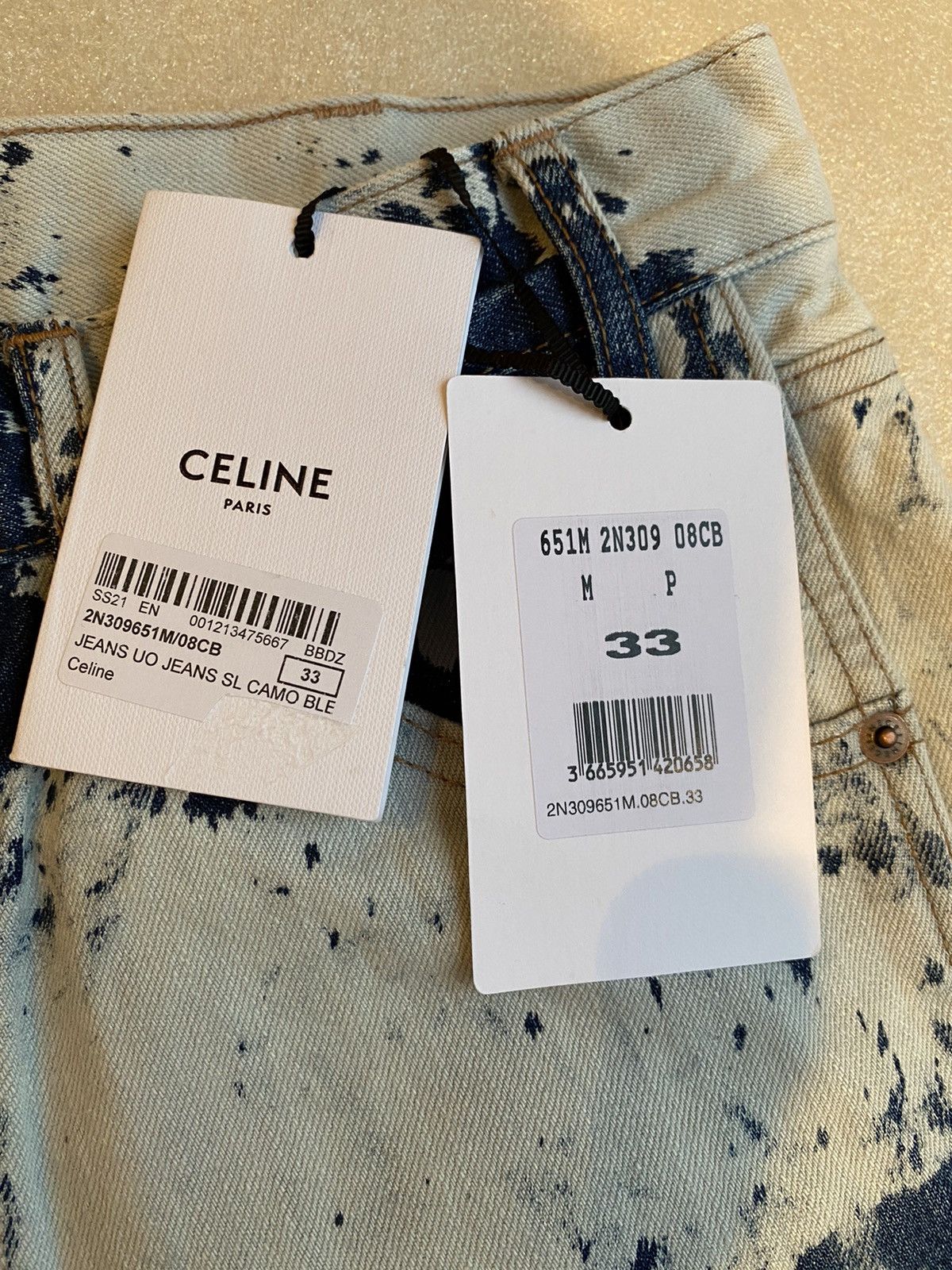 Celine SS21 Celine ‘the dancing kid’ slim bleach camo jeans x Hedi Size US 33 - 23 Thumbnail
