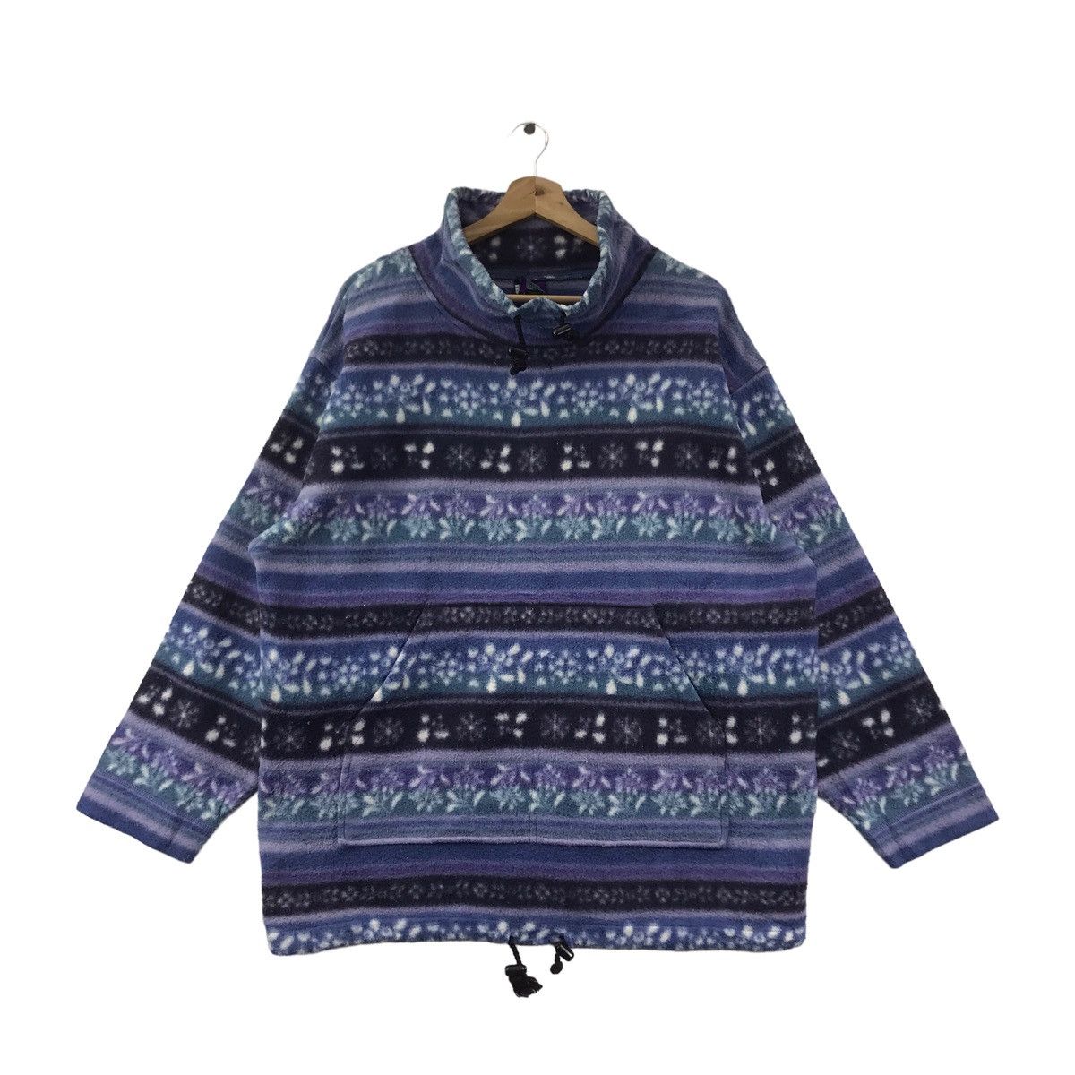 Vintage SUN BODY Flower Pattern Overprint Fleece Surf Sweater Size US L / EU 52-54 / 3 - 1 Thumbnail