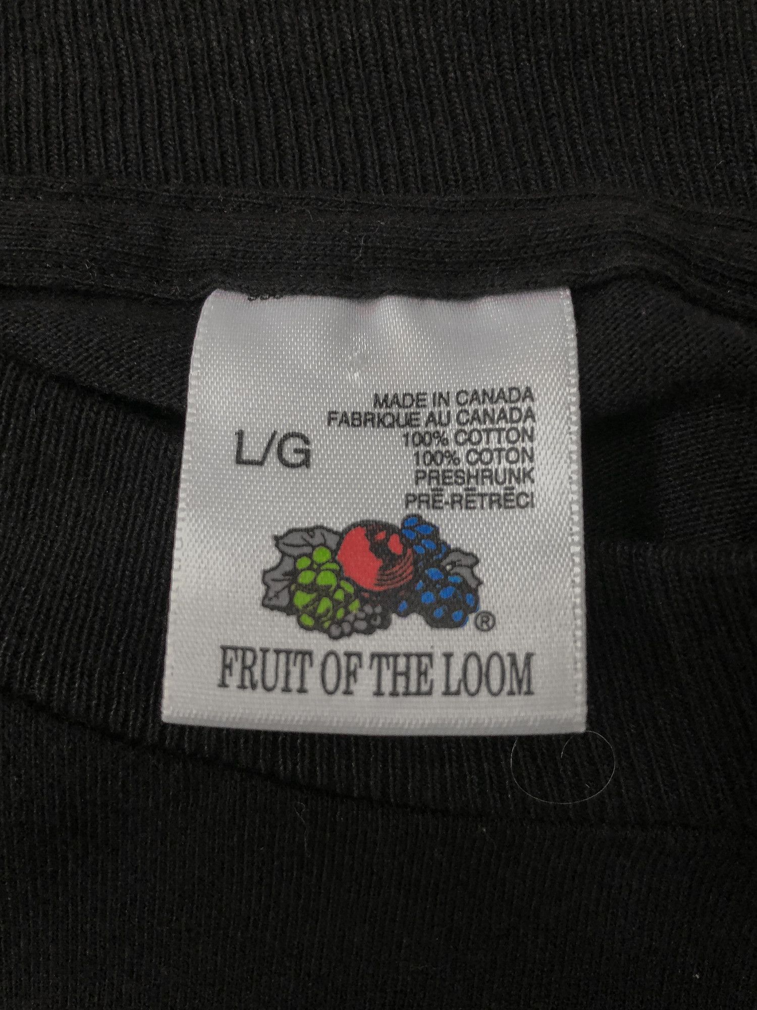 Fruit Of The Loom × Vintage Vintage 90s Single Stitch Faded Black T Shirt Size US L / EU 52-54 / 3 - 6 Thumbnail
