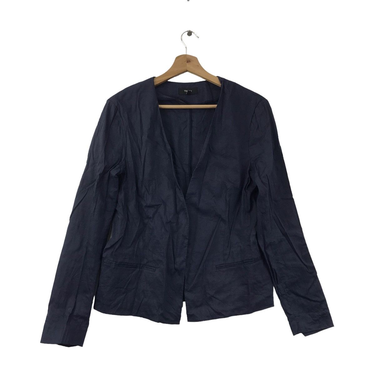 Theory THEORY Navy Linen Casual Coat Size XL / US 12-14 / IT 48-50 - 1 Thumbnail