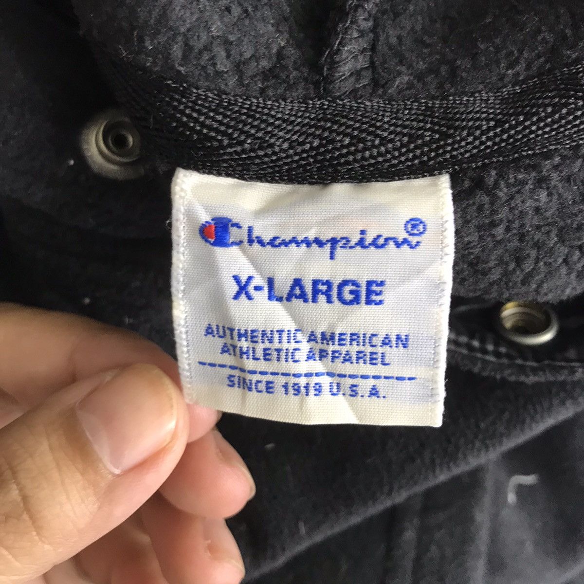 Champion Vintage CHAMPION SCRIPT USA Oversize Sportswear Black Hoodie Size US XL / EU 56 / 4 - 7 Thumbnail