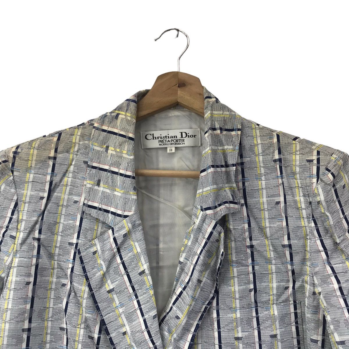 Christian Dior Monsieur CHRISTIAN DIOR Pret-A-Porter Grey Check Coat Jacket Size M / US 6-8 / IT 42-44 - 2 Thumbnail