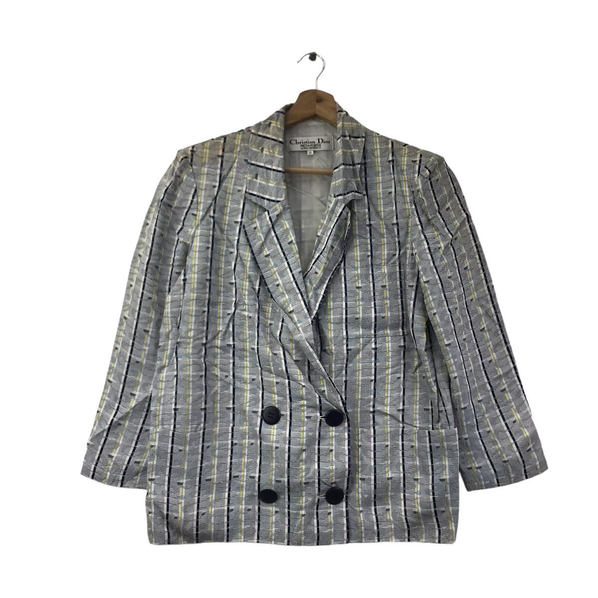 CHRISTIAN DIOR Pret-A-Porter Grey Check Coat Jacket