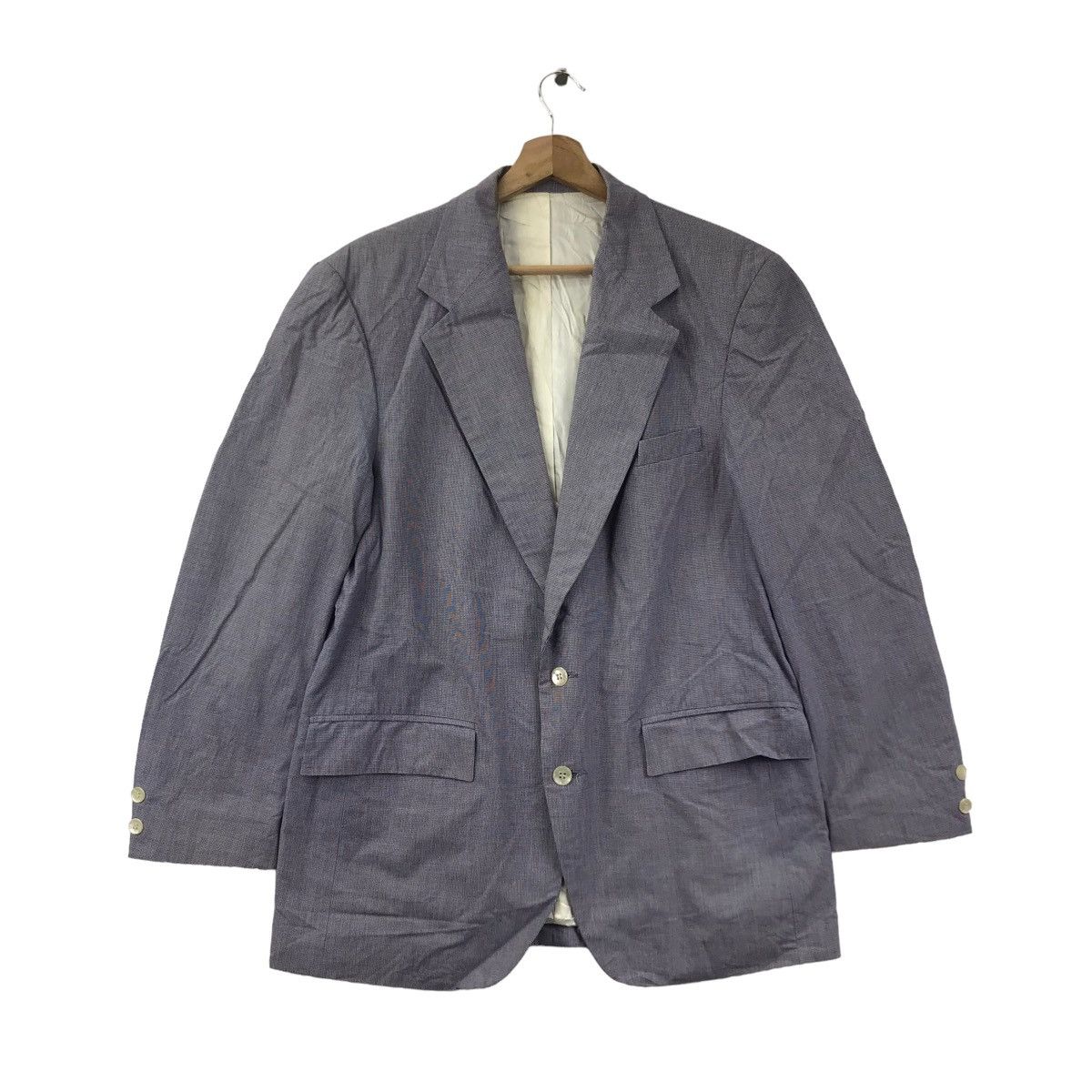 Vintage IVAN BENJAMIN USA Collection Blue Check Blazer Coat Jacket Size US M / EU 48-50 / 2 - 1 Thumbnail