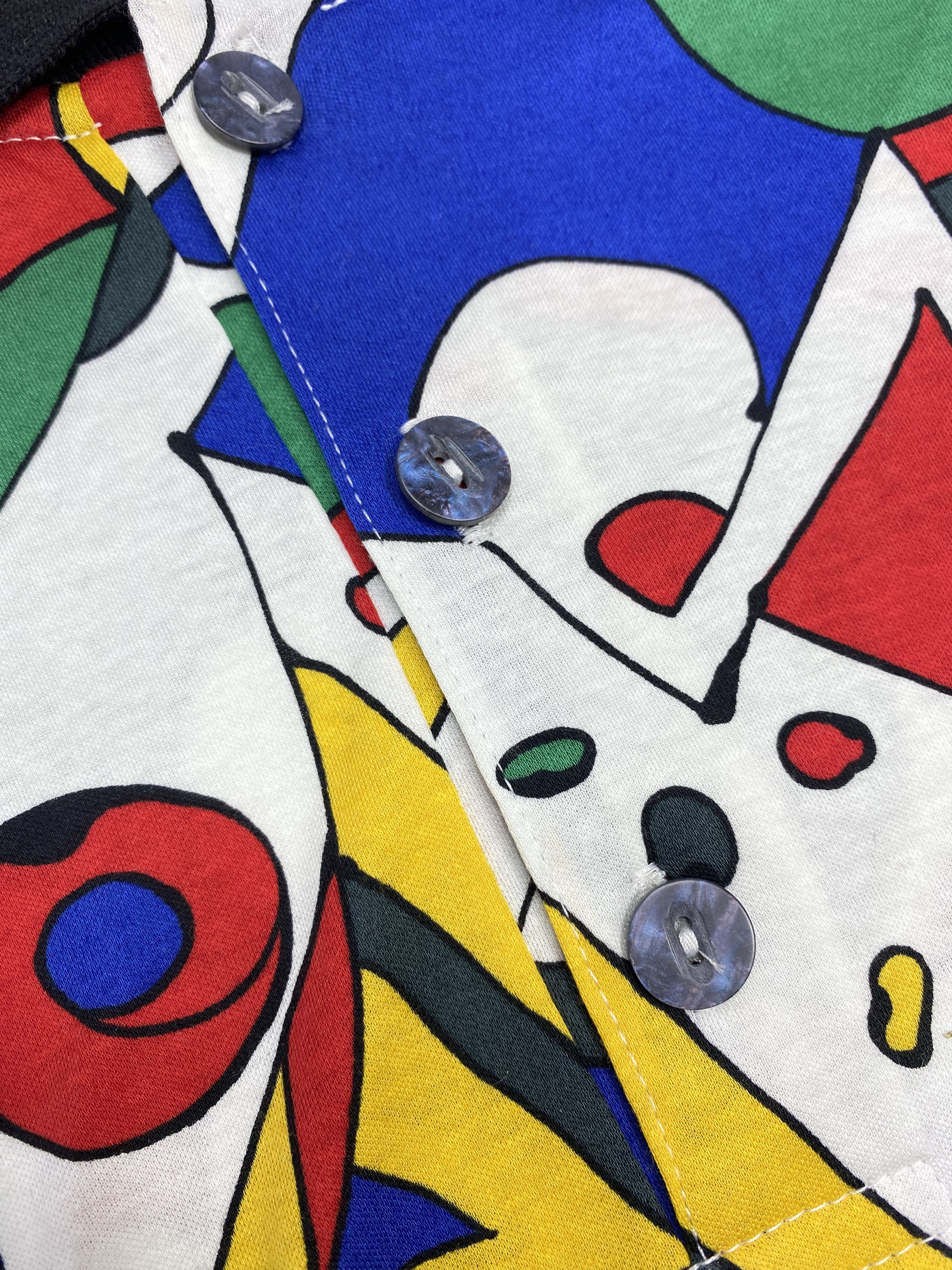 Vintage PELO 1870 Vintage 90s Crazy Abstract Art Printed Polo Shirt Size US M / EU 48-50 / 2 - 3 Thumbnail