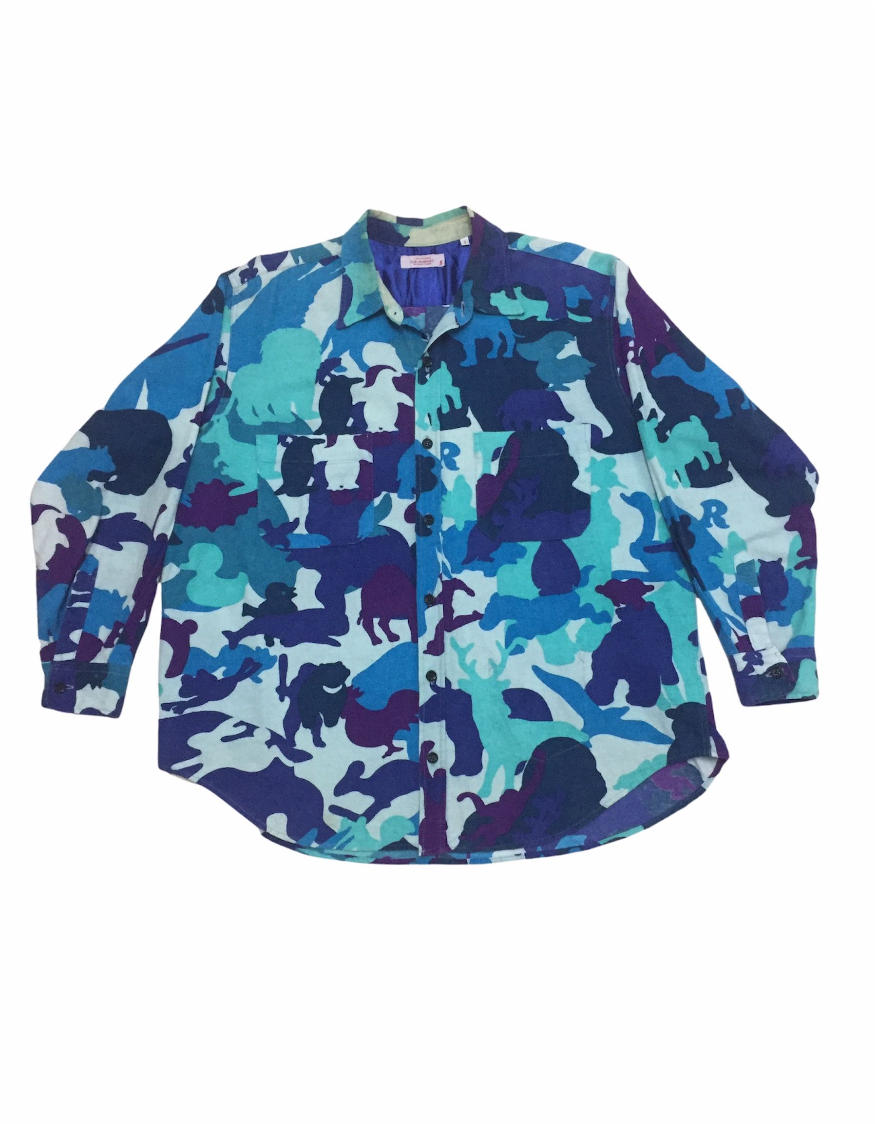 Blue Blue Japan Vintage H.R Market Art Printed Shirt Size US M / EU 48-50 / 2 - 1 Thumbnail