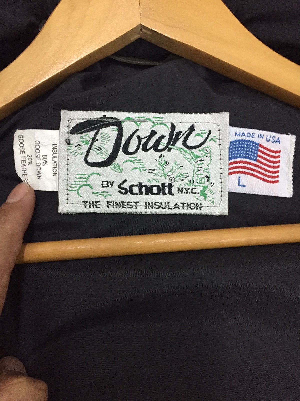 Schott Vintage Down By Schott NYC Insulation Goose Down Jacket Size US L / EU 52-54 / 3 - 11 Thumbnail