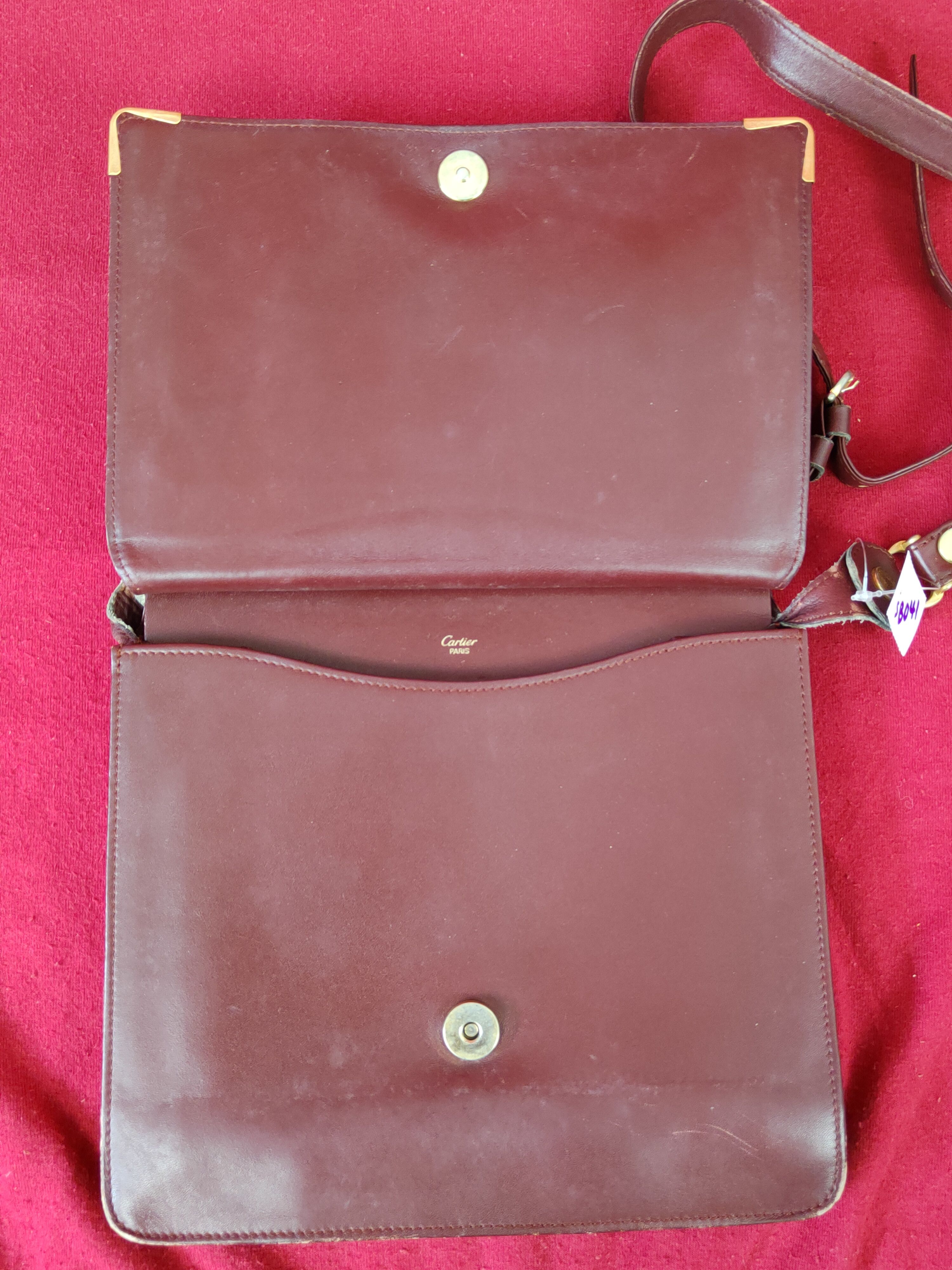 Cartier DL Cartier vintage Maroon Crossbody sling Bag #SB041 Size ONE SIZE - 19 Thumbnail