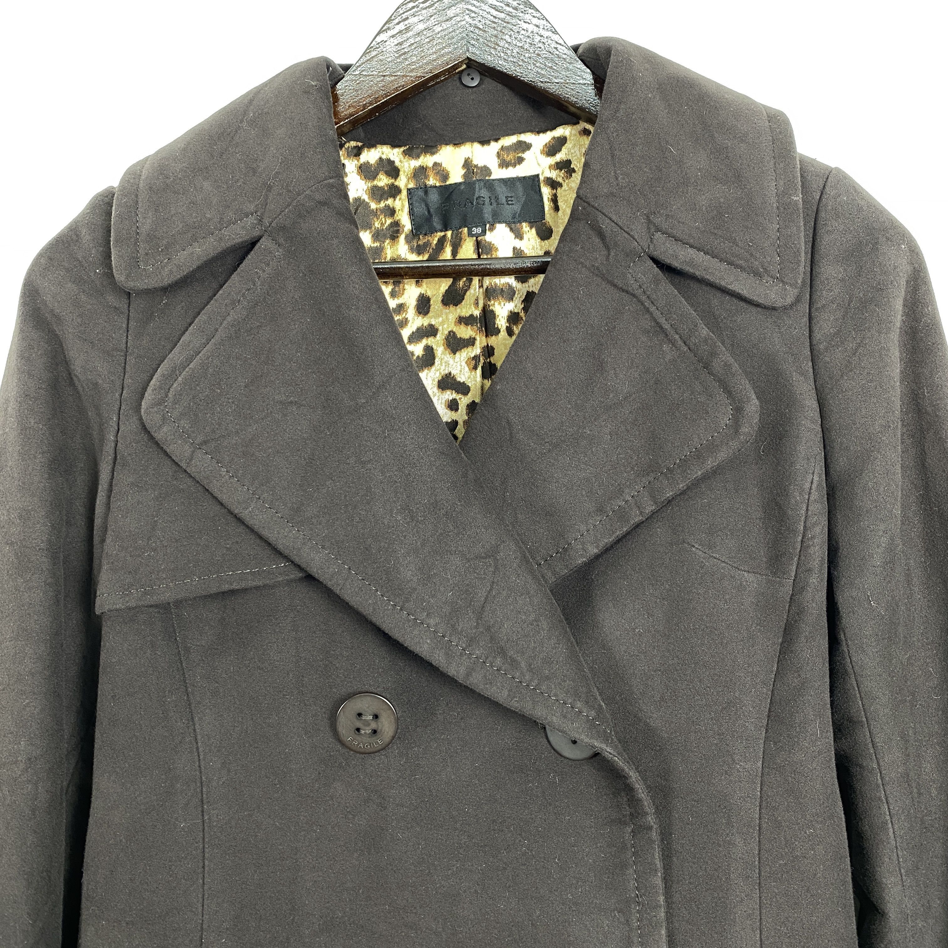 Japanese Brand Vintage FRAGILE Leopard Pattern Lining Long Coats J0177 Size S / US 4 / IT 40 - 2 Thumbnail