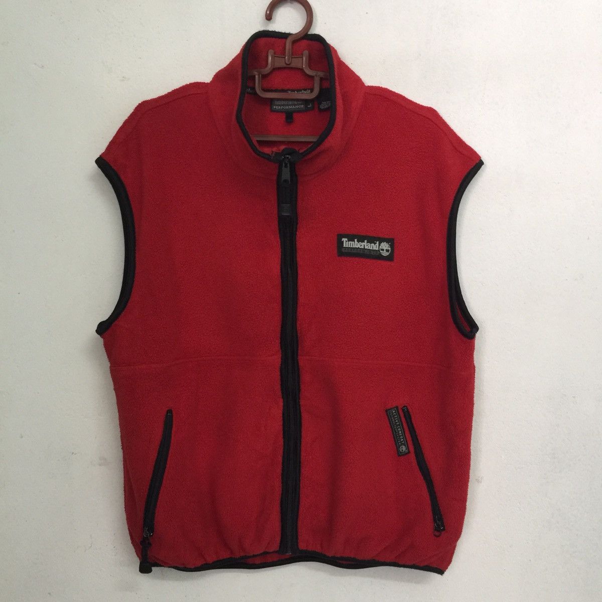 Polartec Red Timberland Fleece Vest Jacket Made in USA Size US L / EU 52-54 / 3 - 1 Thumbnail