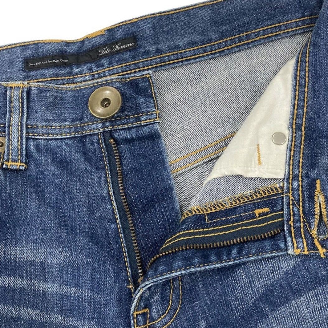 Issey Miyake 🇯🇵 TETE HOMME ISSEY MIYAKE WASHED DENIM PANTS Size US 30 / EU 46 - 7 Thumbnail