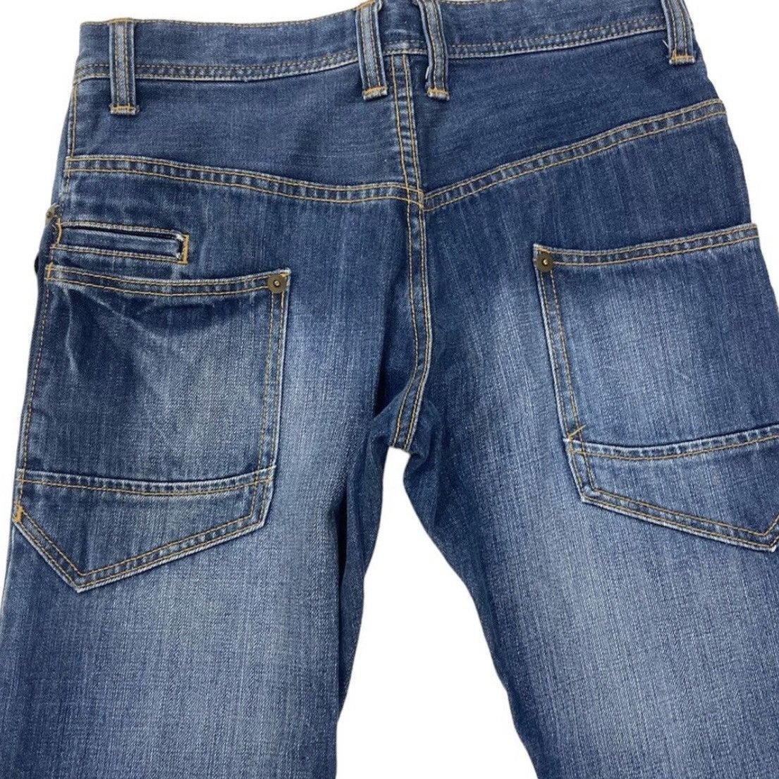 Issey Miyake 🇯🇵 TETE HOMME ISSEY MIYAKE WASHED DENIM PANTS Size US 30 / EU 46 - 4 Thumbnail