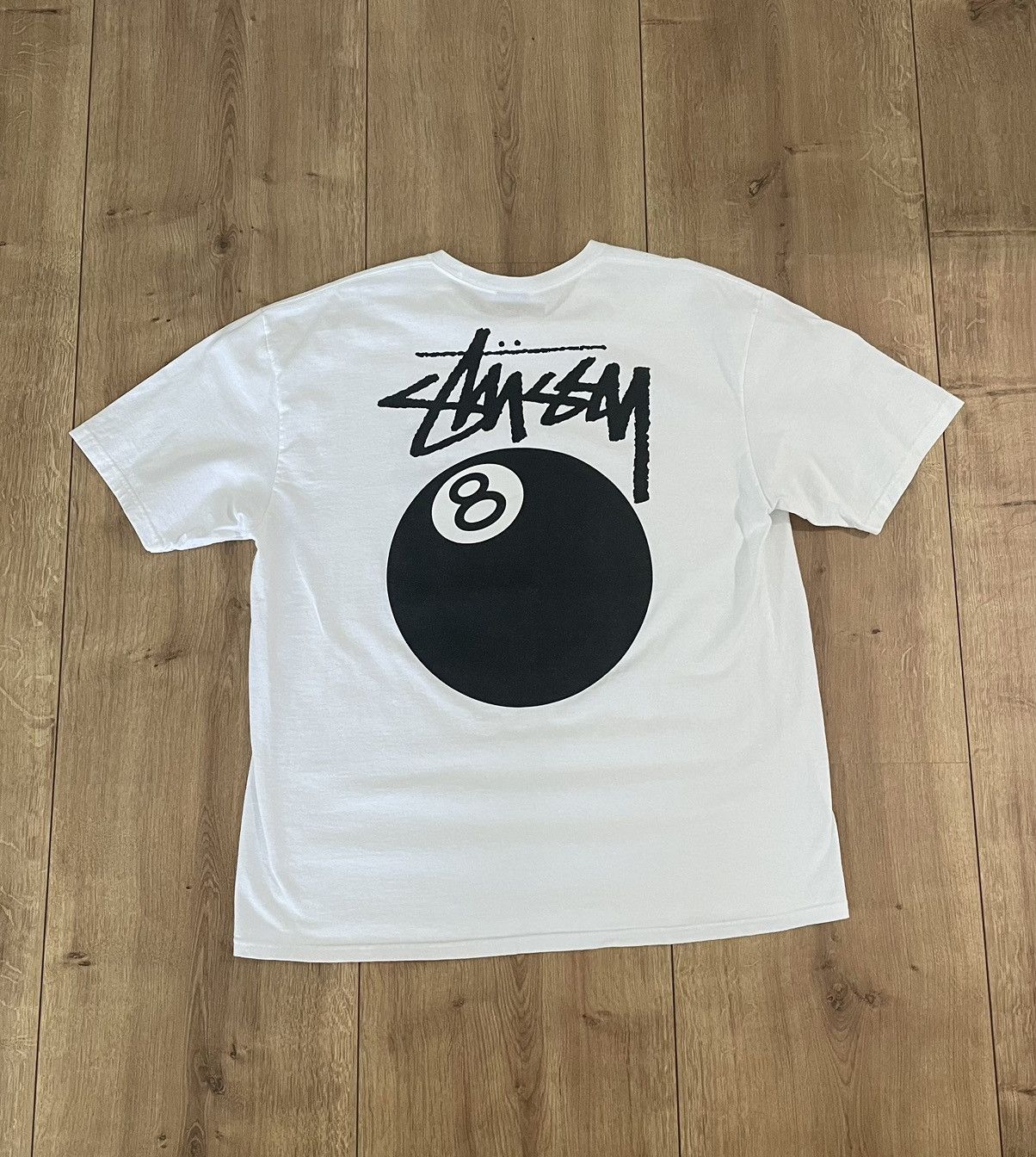 Vintage Stussy 8ball tee white | Grailed