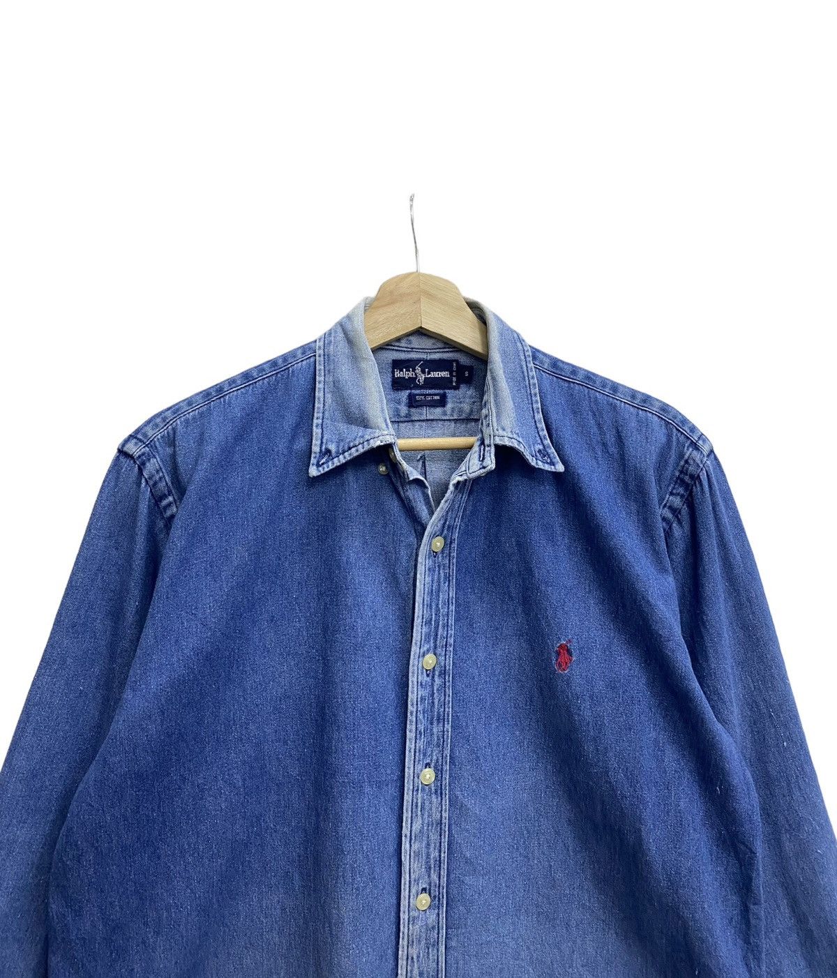 Polo Ralph Lauren 🔥VINTAGE RALPH LAUREN BLUE DENIM BUTTON UP SHIRT Size S / US 4 / IT 40 - 3 Thumbnail