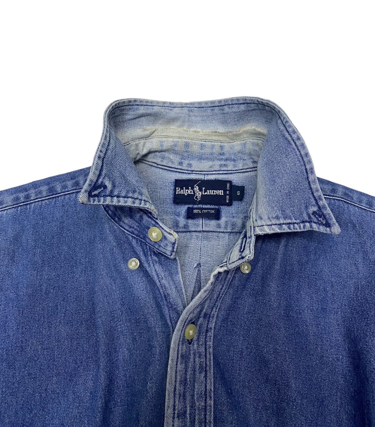 Polo Ralph Lauren 🔥VINTAGE RALPH LAUREN BLUE DENIM BUTTON UP SHIRT Size S / US 4 / IT 40 - 6 Thumbnail