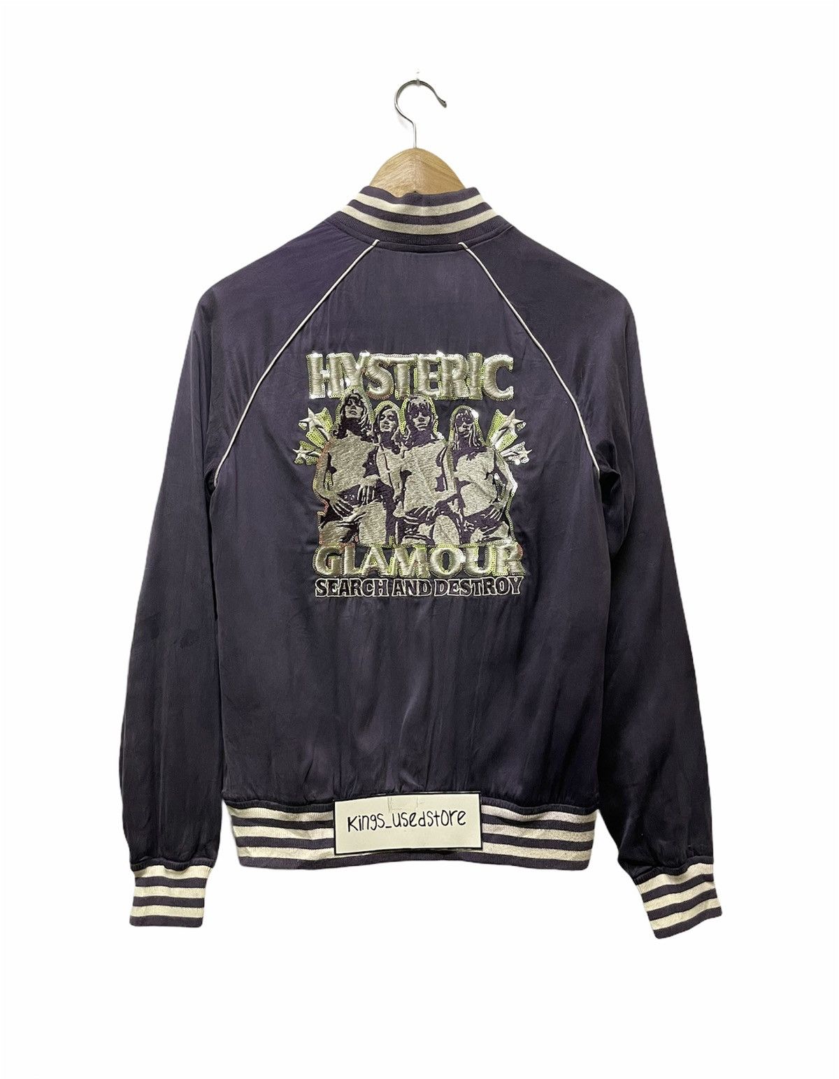 image of Hysteric Glamour Search And Destroy Jacket in Purple, Men's (Size 2XS)