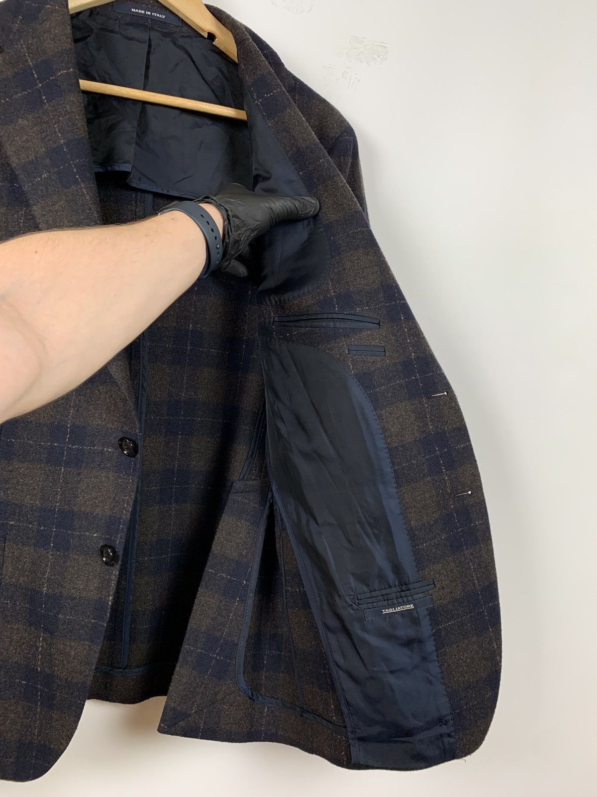 Tagliatore Tagliatore Wool Checkered Blazer Size 52R - 17 Thumbnail