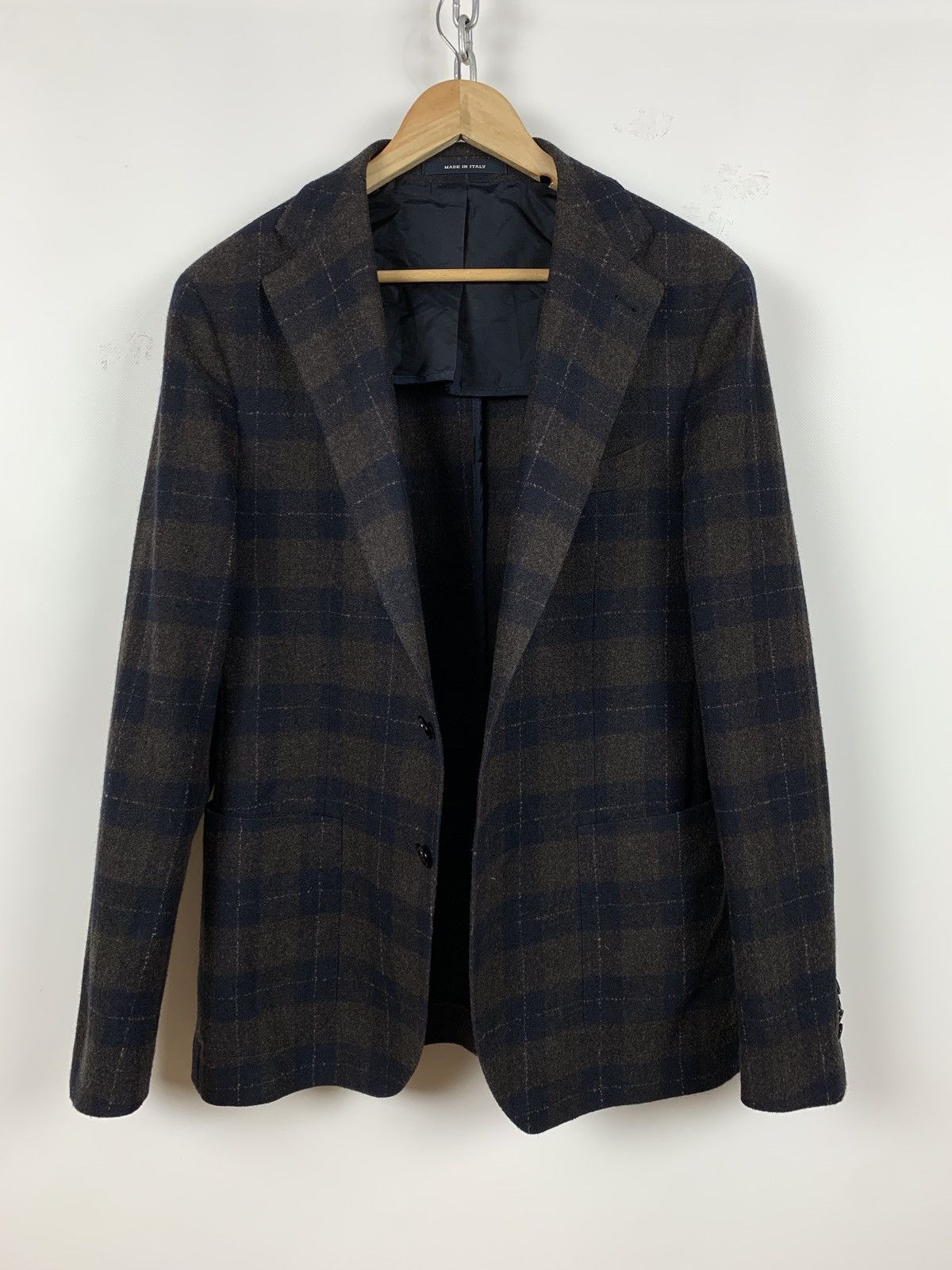 Tagliatore Tagliatore Wool Checkered Blazer Size 52R - 2 Thumbnail