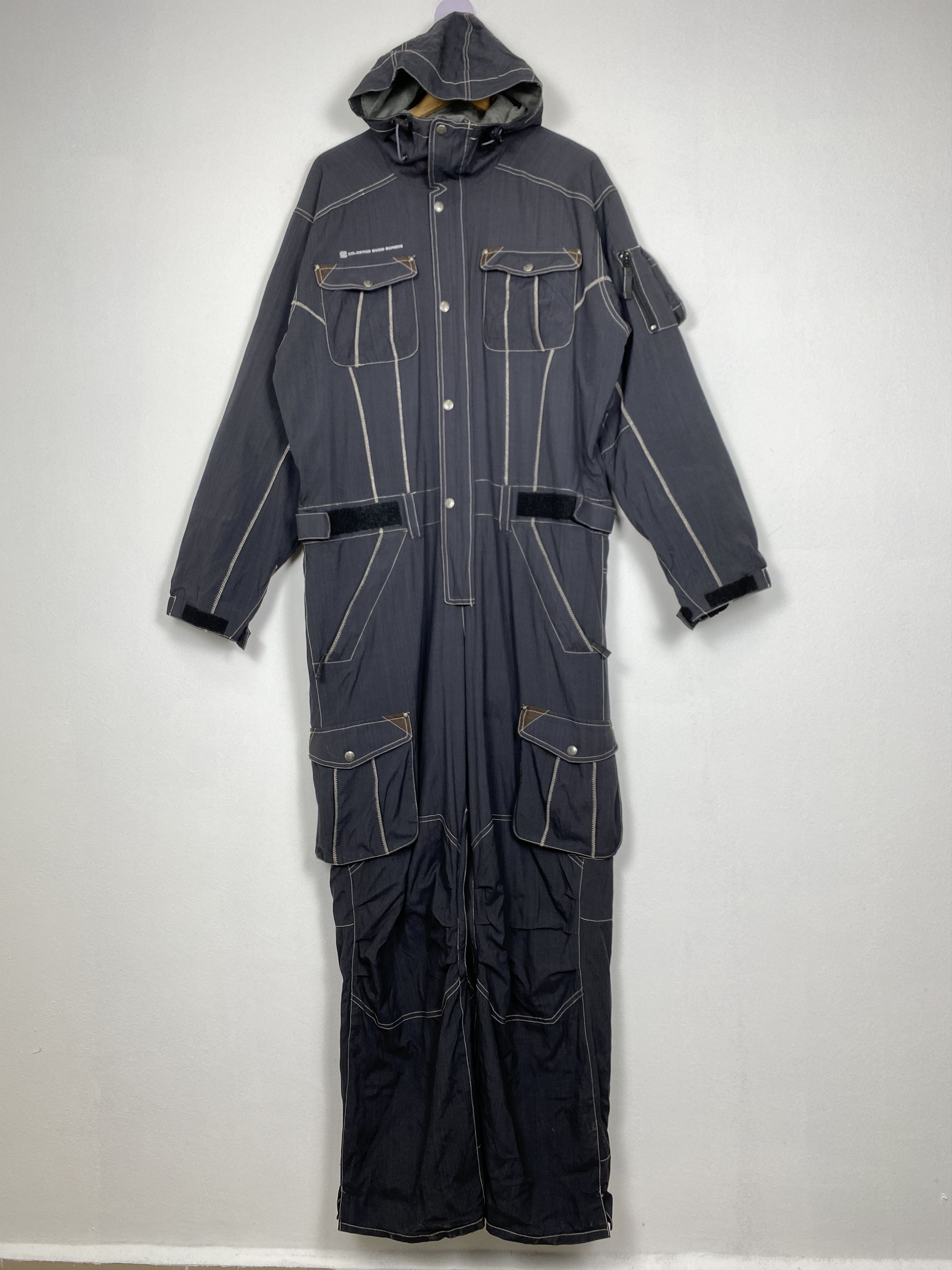 image of Csb x Ski Vintage Cbs Multipocket Hoodie Ski Overalls in Black, Men's (Size 42)